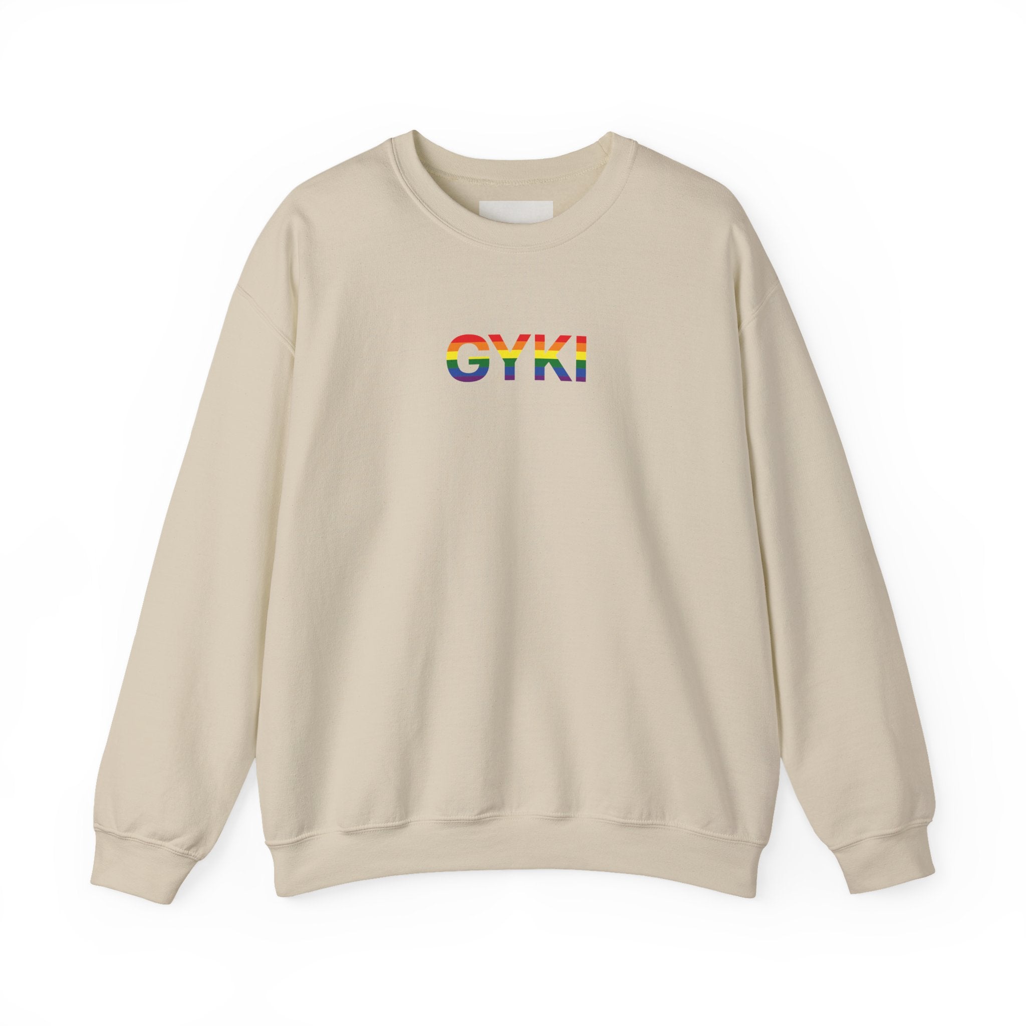 Rainbow Typography Crewneck Sweatshirt | Unisex Gift for Pride, Cozy Casual Wear, Fall Wardrobe Essential