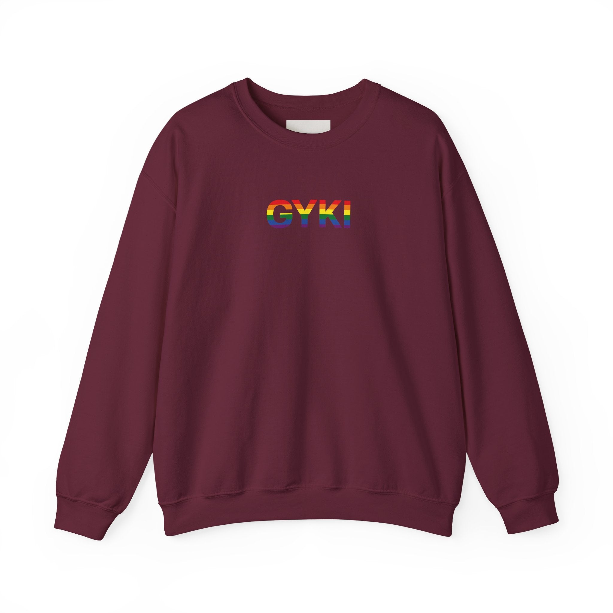 Rainbow Typography Crewneck Sweatshirt | Unisex Gift for Pride, Cozy Casual Wear, Fall Wardrobe Essential