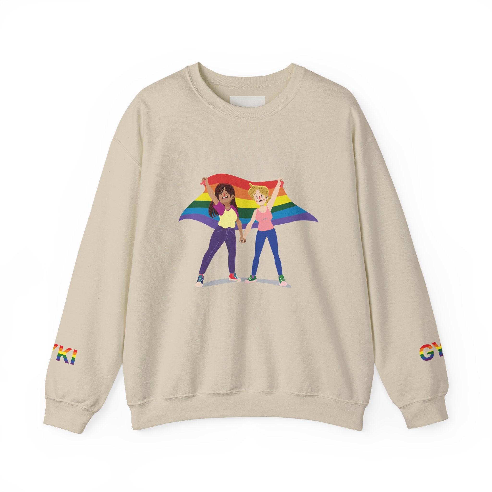Pride Love Crewneck Sweatshirt, LGBTQ+ Sweatshirt, Unisex Rainbow Sweatshirt, Equality Gift, Gender Equality Apparel