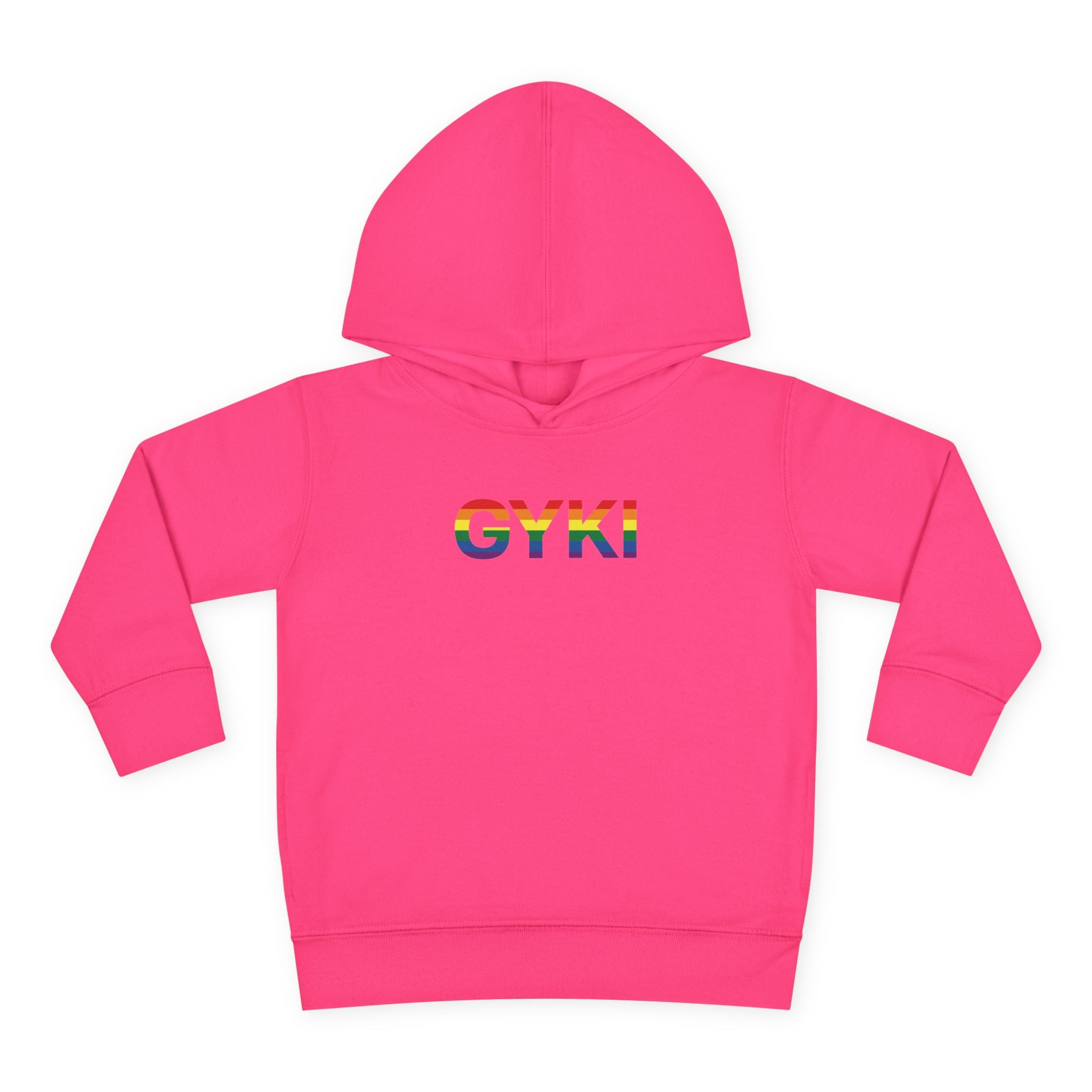 Rainbow Pride Toddler Fleece Hoodie - Cute Cozy Apparel for Kids, LGBTQ+ Support, Gift for Birthdays, Celebrations, and Playdates