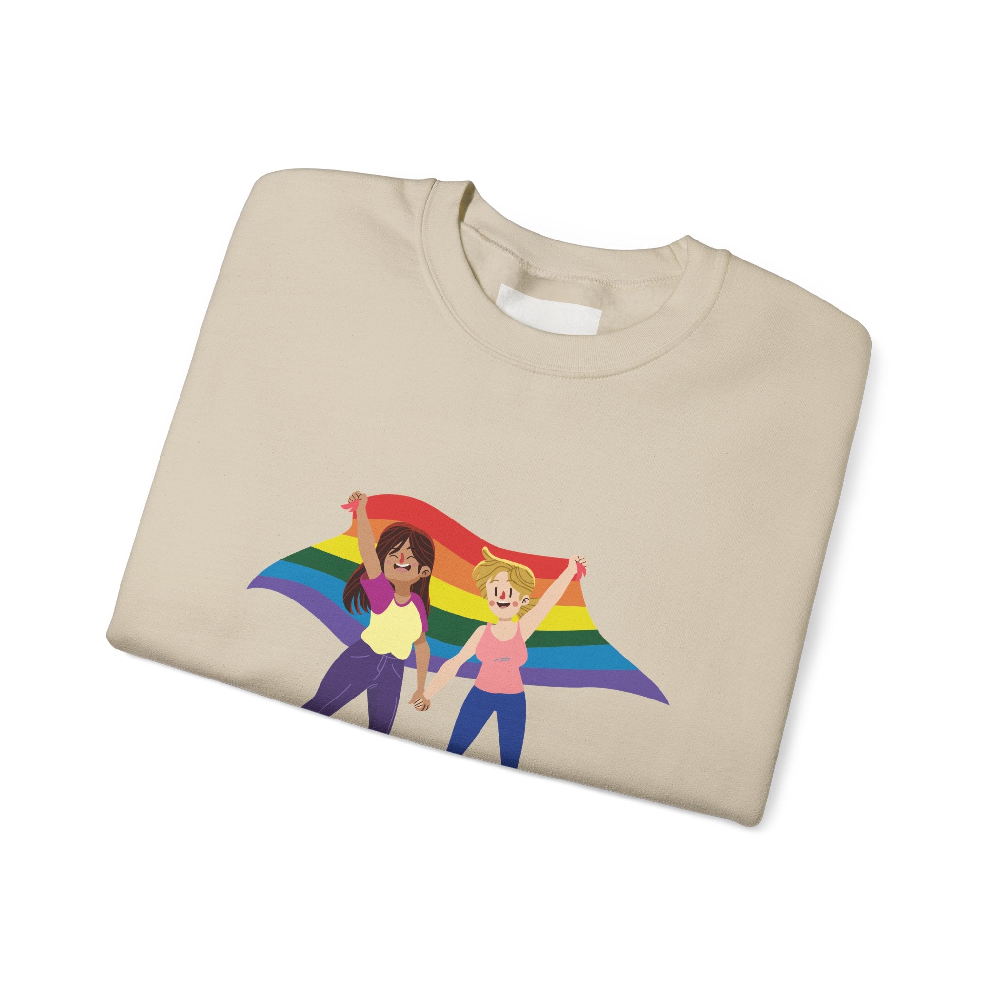 Pride Love Crewneck Sweatshirt, LGBTQ+ Sweatshirt, Unisex Rainbow Sweatshirt, Equality Gift, Gender Equality Apparel