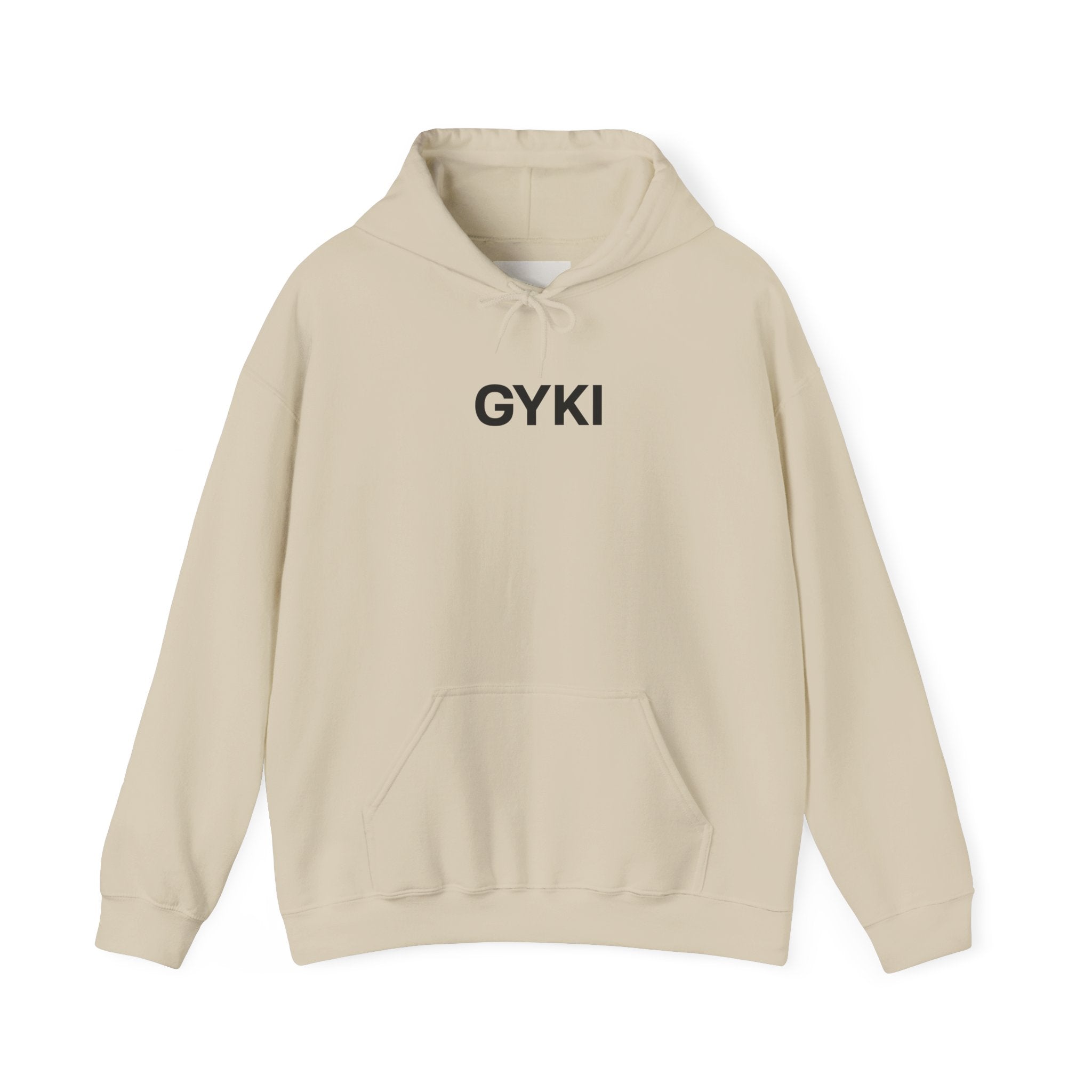 Minimalist GYKI Unisex Hoodie, Cozy Streetwear, Oversized Sweatshirt, Gift for Him/Her, Casual Layering
