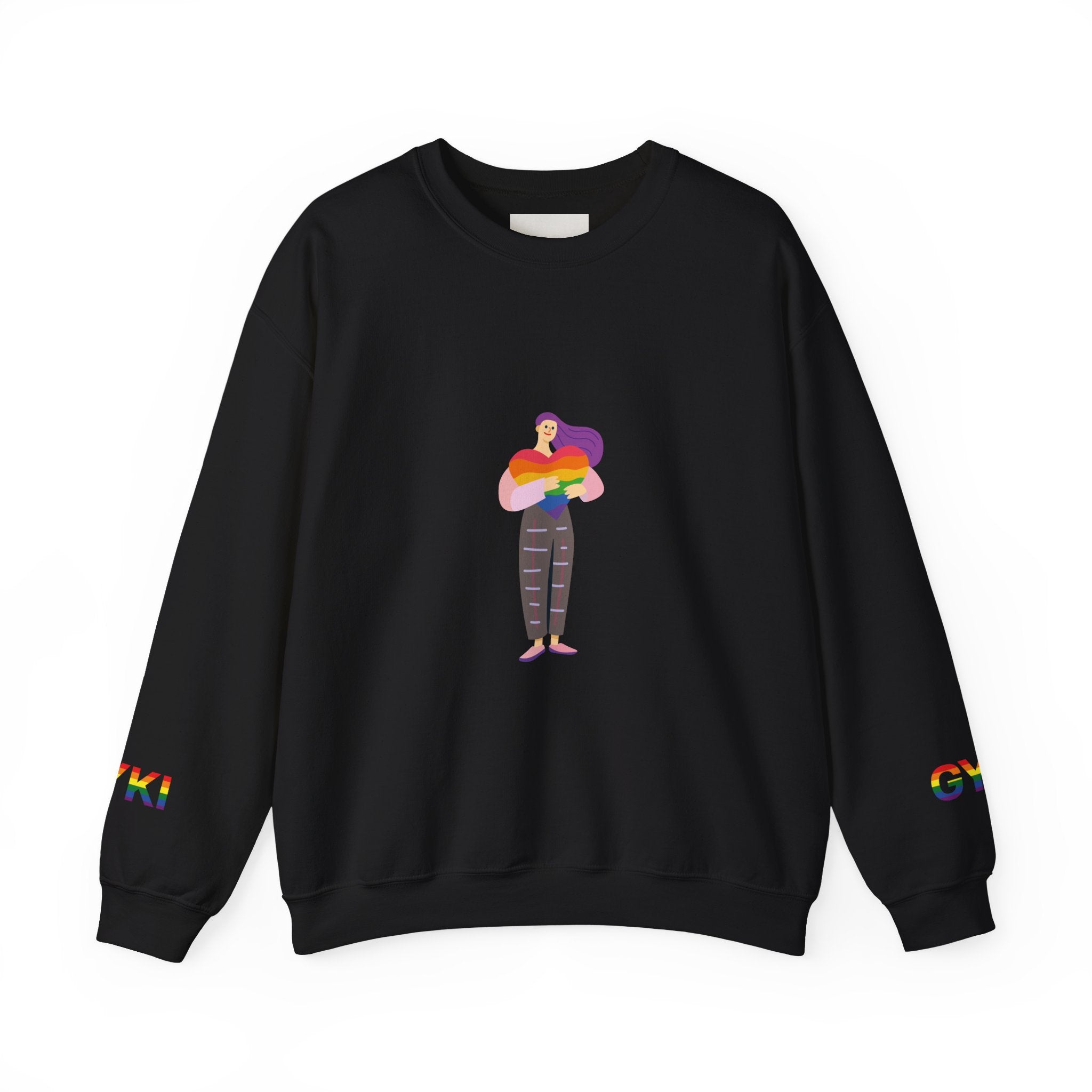 Pride-Themed Unisex Crewneck Sweatshirt, LGBTQ+ Gift, Rainbow Art Sweatshirt, Comfortable Casual Wear, Perfect for Pride Month