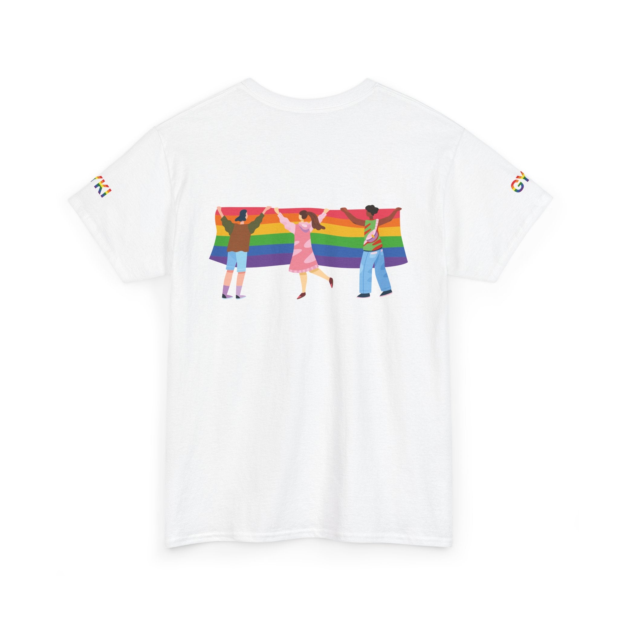 Pride Celebration Tee, Unisex Heavy Cotton Tee, LGBTQ+ Apparel, Rainbow Design Shirt, Equality T-Shirt, Gift for Pride Month