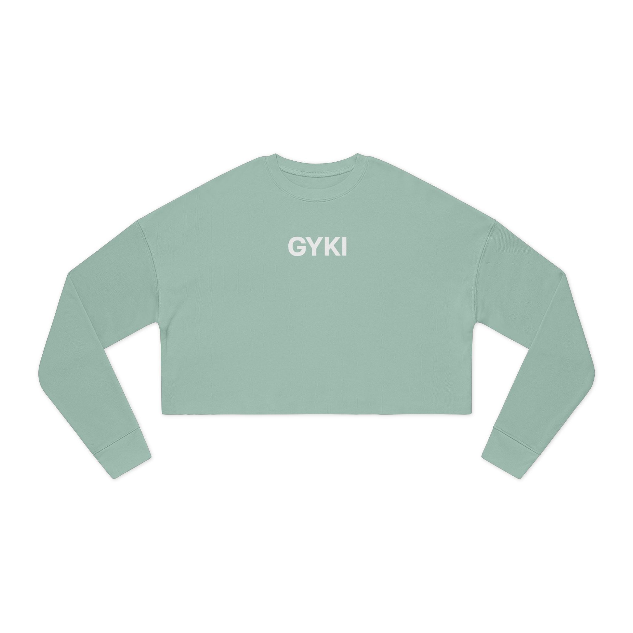 Chic Women's Cropped Sweatshirt with 'GYKI' Design - Trendy Casual Wear, Perfect for Gifts, Relaxed Vibe, Fashion Forward