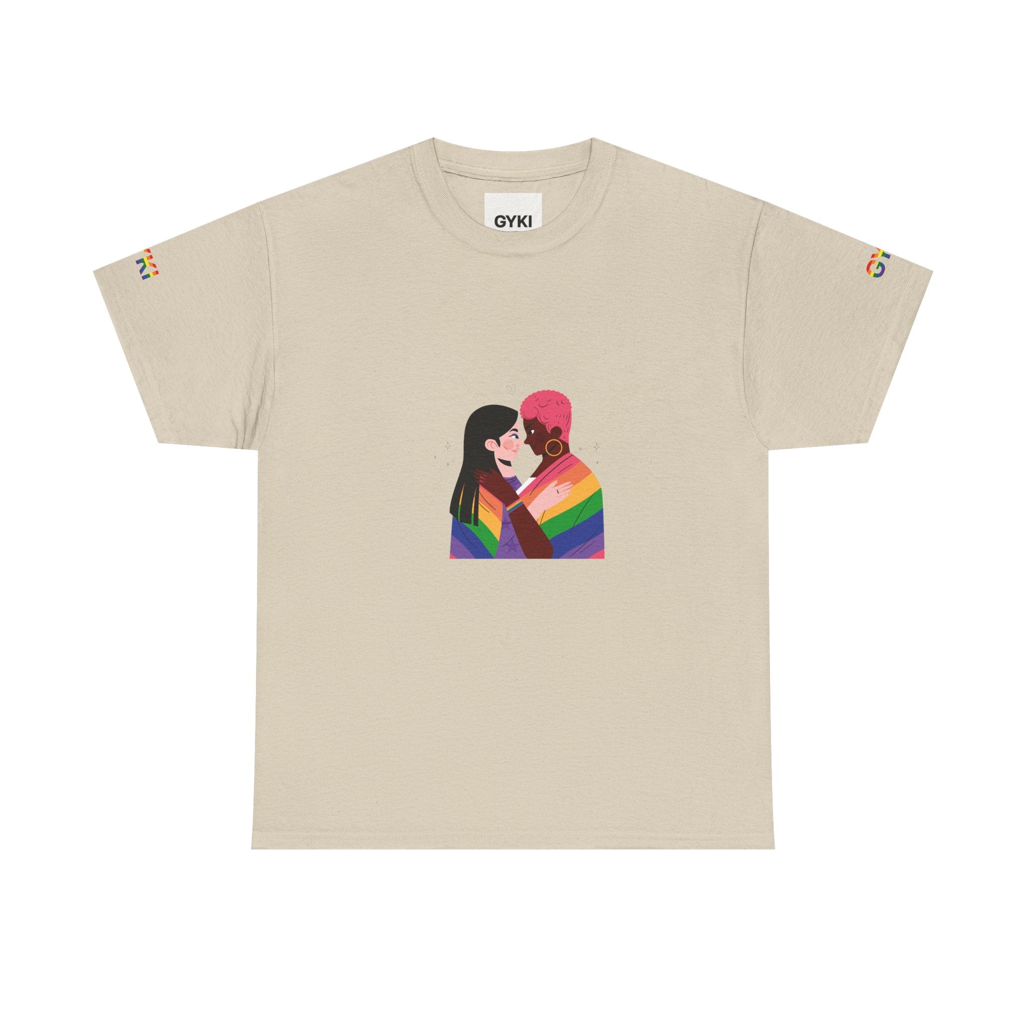 Pride Love Unisex Heavy Cotton Tee, LGBTQ+ Pride Shirt, Rainbow Graphic Tee, Gay Pride Apparel, Couples T-shirt, Inclusive Fashion