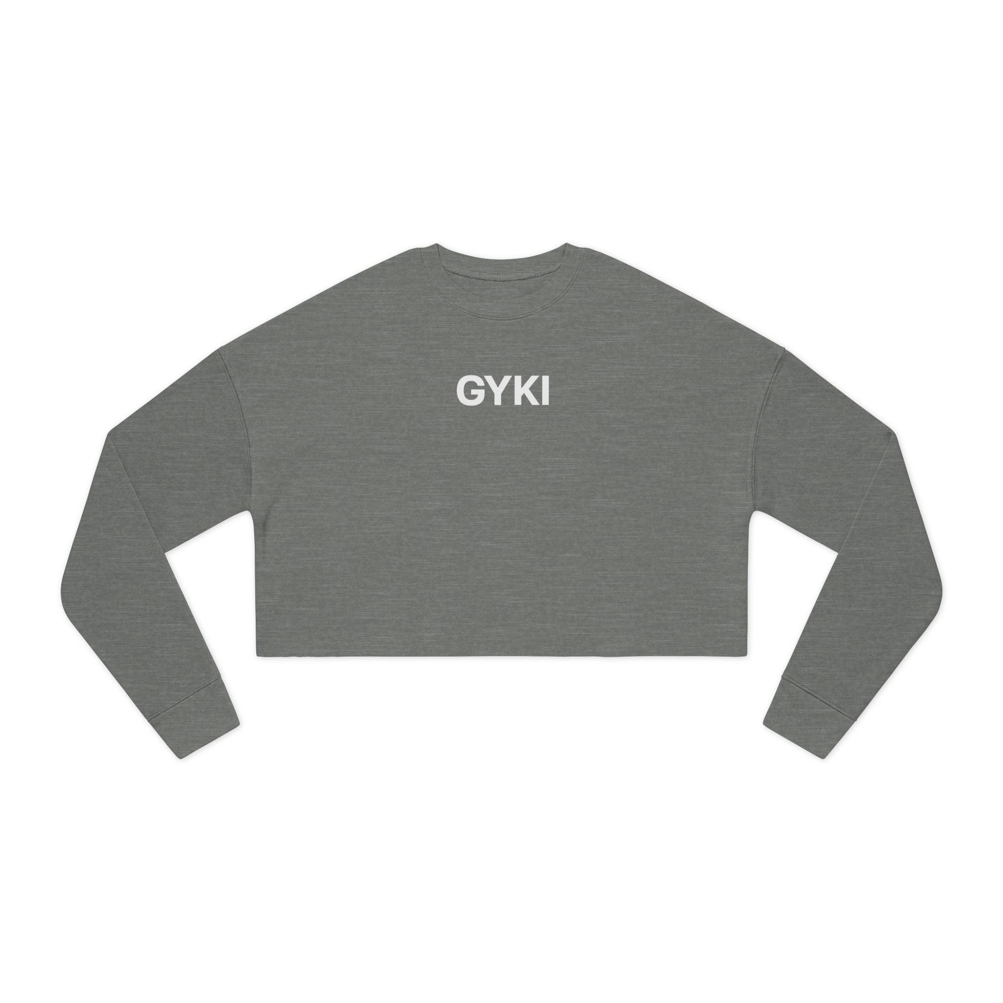 Chic Women's Cropped Sweatshirt with 'GYKI' Design - Trendy Casual Wear, Perfect for Gifts, Relaxed Vibe, Fashion Forward