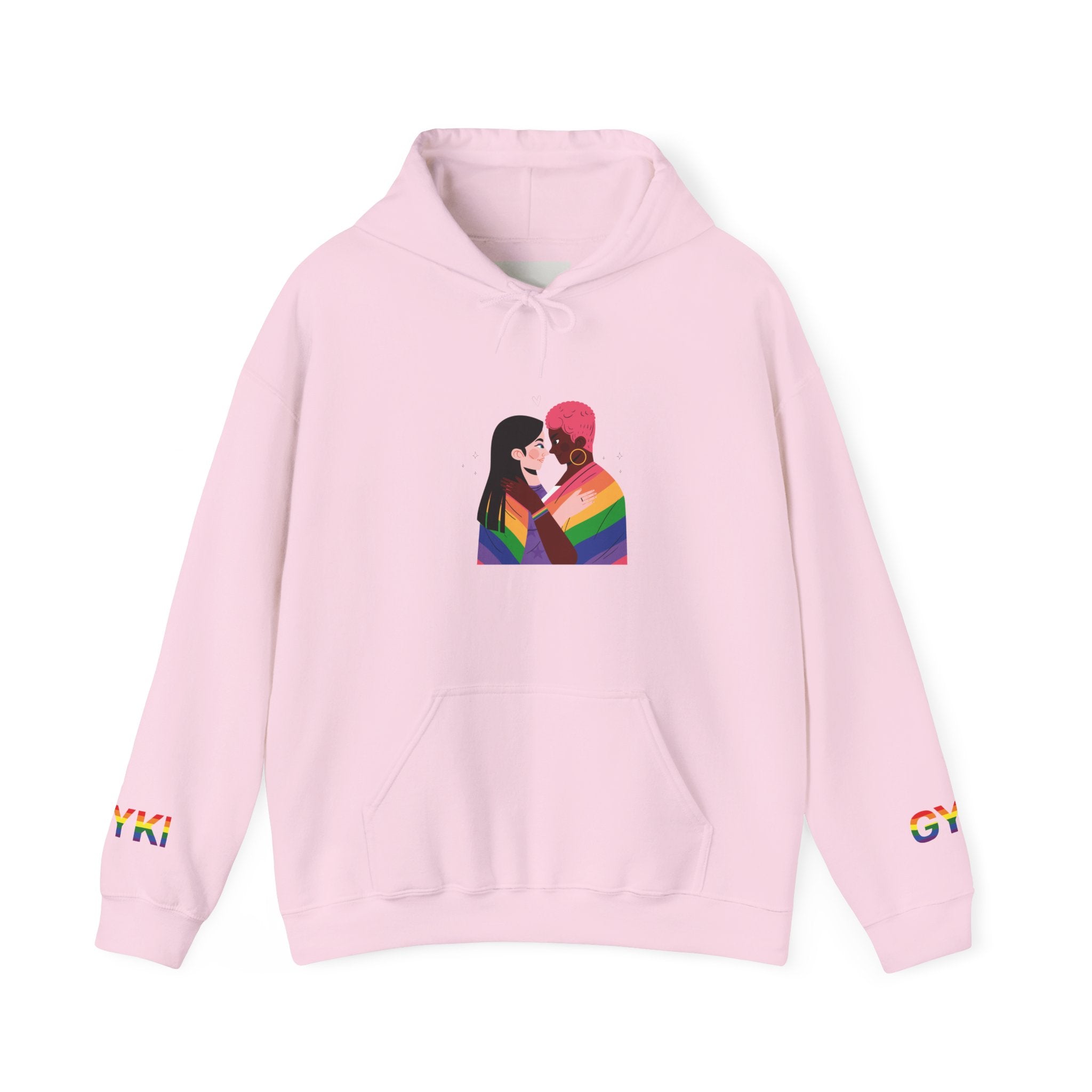 Pride Love Unisex Hoodie - Rainbow Couple Sweatshirt, LGBTQ+ Apparel, Cozy Gift for Pride Month, Inclusive Fashion, Comfortable Sweatshirt