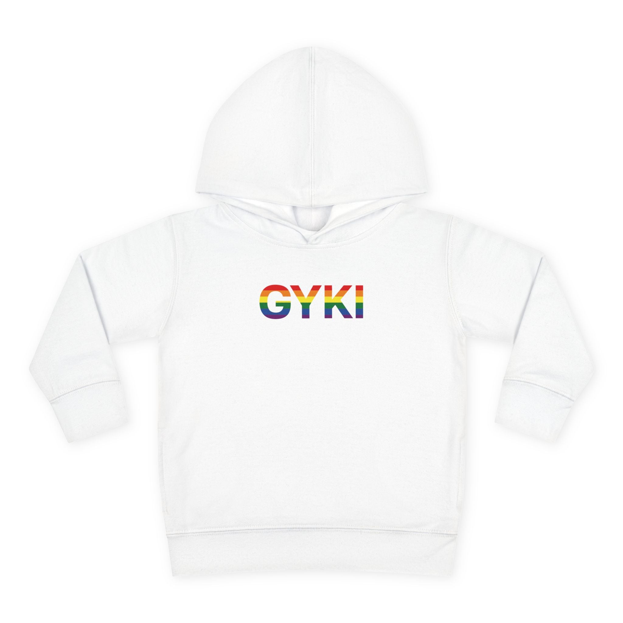 Rainbow Pride Toddler Fleece Hoodie - Cute Cozy Apparel for Kids, LGBTQ+ Support, Gift for Birthdays, Celebrations, and Playdates