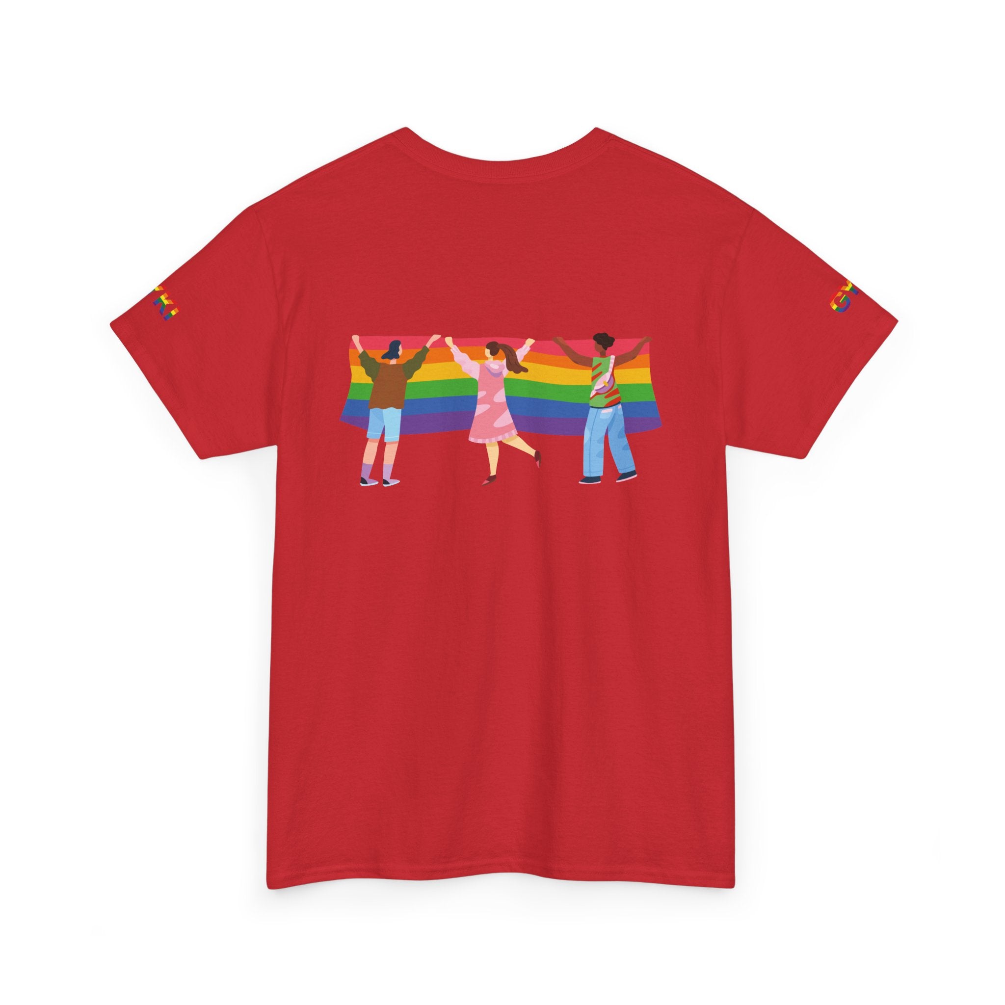 Pride Celebration Tee, Unisex Heavy Cotton Tee, LGBTQ+ Apparel, Rainbow Design Shirt, Equality T-Shirt, Gift for Pride Month