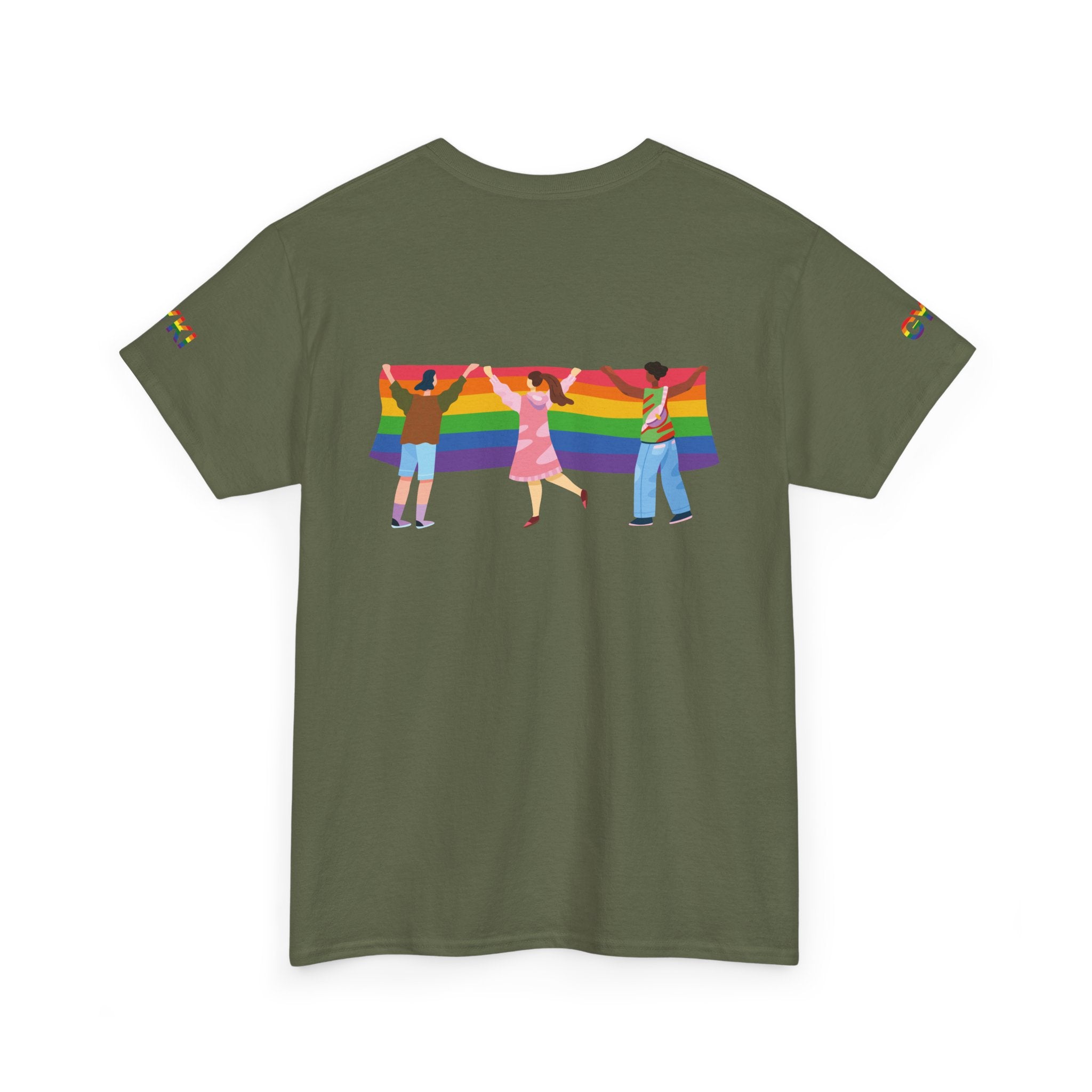 Pride Celebration Tee, Unisex Heavy Cotton Tee, LGBTQ+ Apparel, Rainbow Design Shirt, Equality T-Shirt, Gift for Pride Month