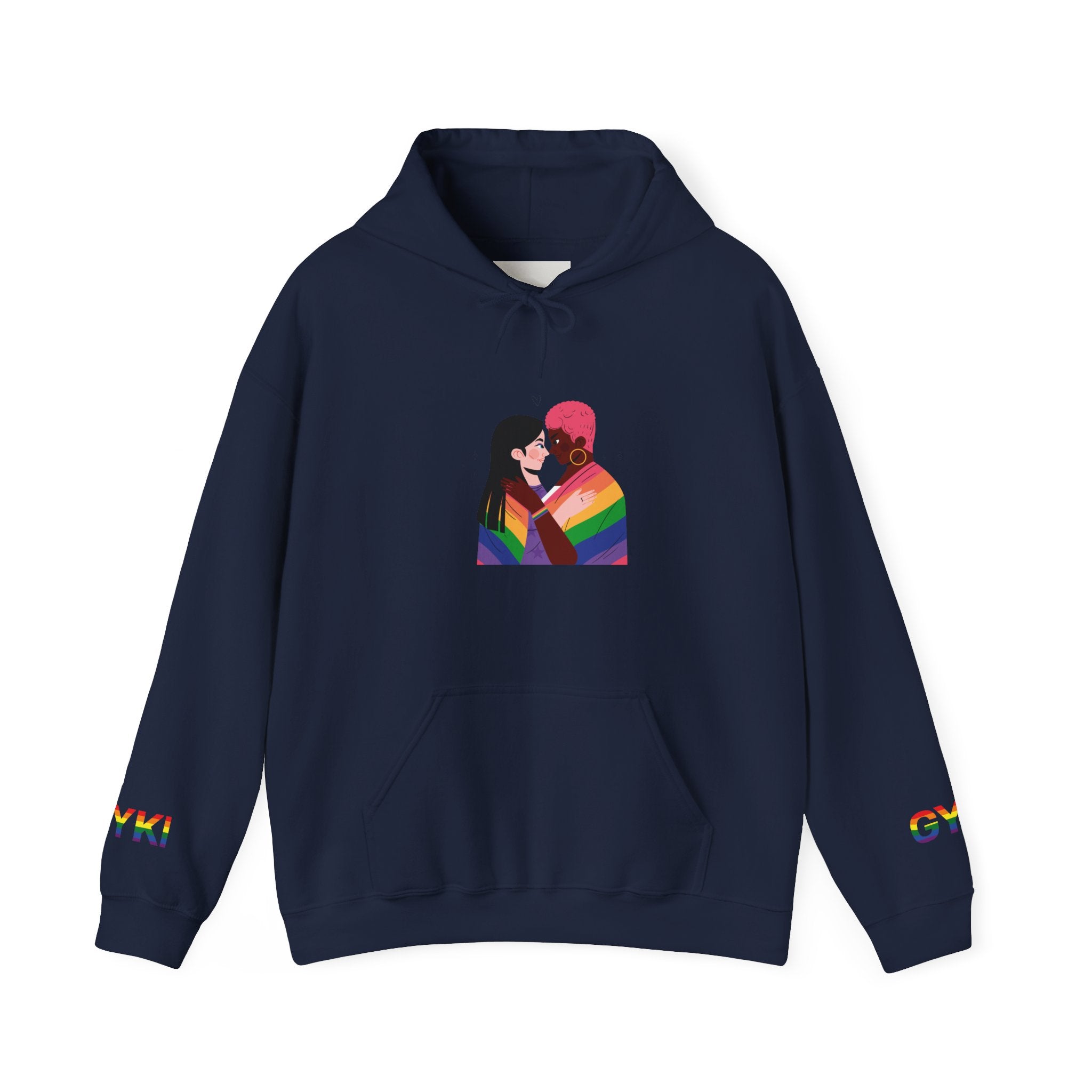 Pride Love Unisex Hoodie - Rainbow Couple Sweatshirt, LGBTQ+ Apparel, Cozy Gift for Pride Month, Inclusive Fashion, Comfortable Sweatshirt
