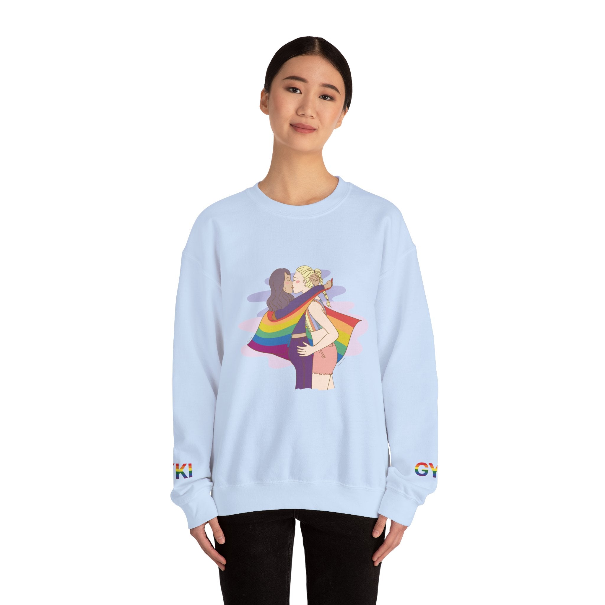 Pride Love Crewneck Sweatshirt | Unisex LGBTQ+ Pullover, LGBTQ Pride Apparel, Rainbow Sweatshirt, Couple Sweatshirt, Everyday Comfort