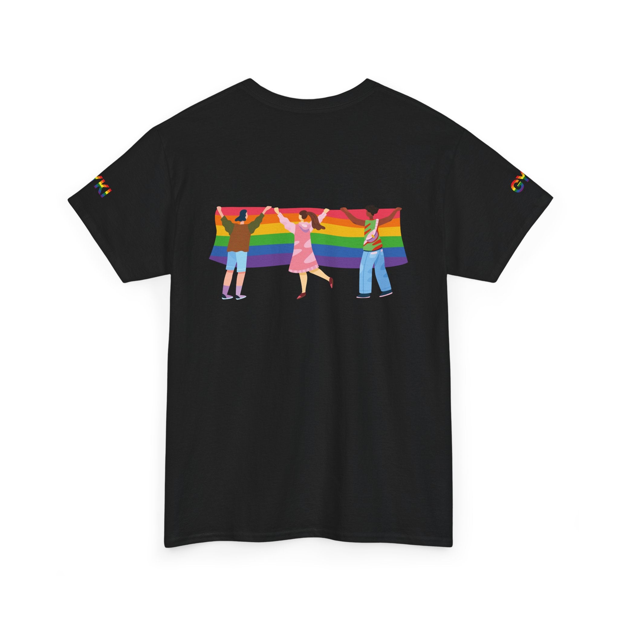 Pride Celebration Tee, Unisex Heavy Cotton Tee, LGBTQ+ Apparel, Rainbow Design Shirt, Equality T-Shirt, Gift for Pride Month