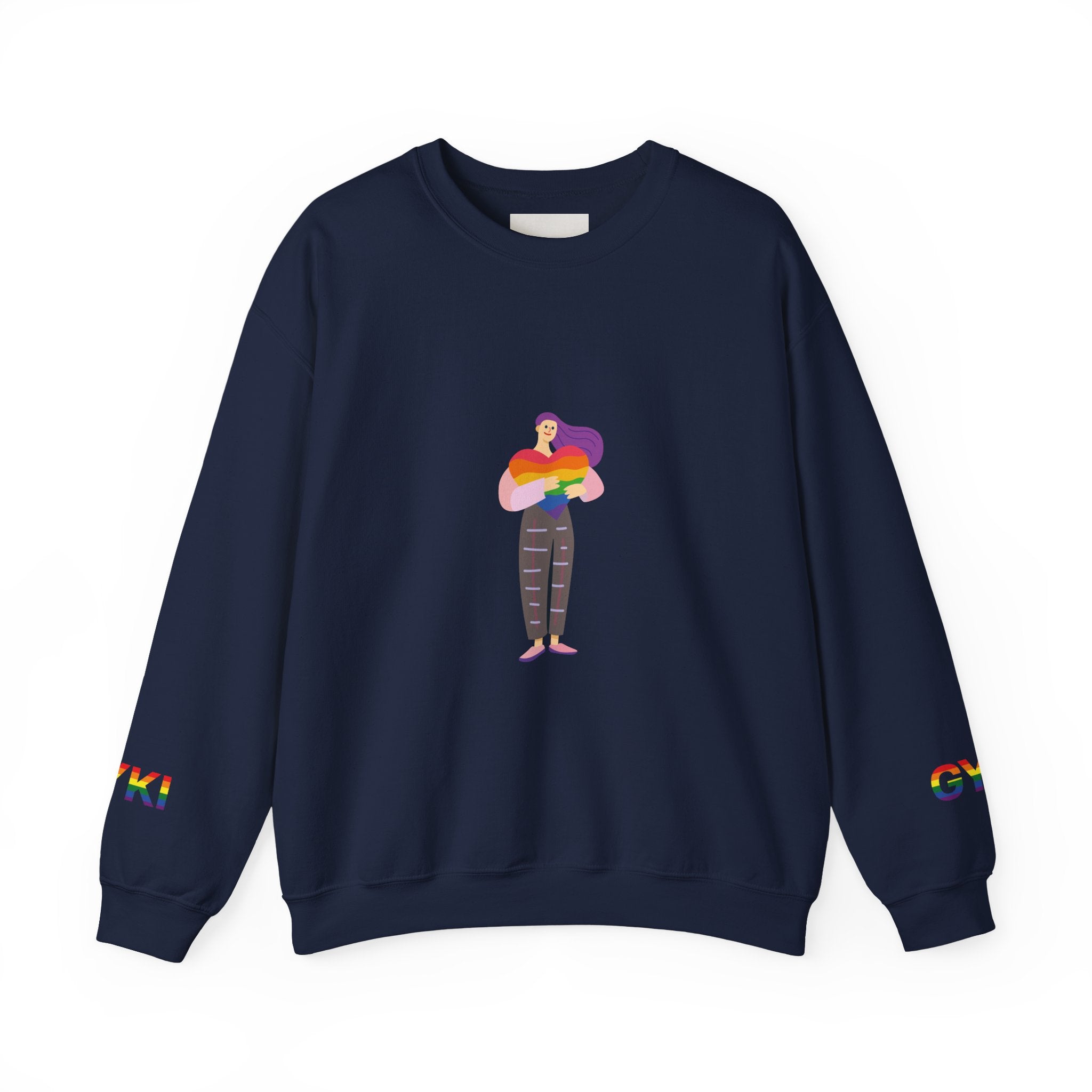 Pride-Themed Unisex Crewneck Sweatshirt, LGBTQ+ Gift, Rainbow Art Sweatshirt, Comfortable Casual Wear, Perfect for Pride Month