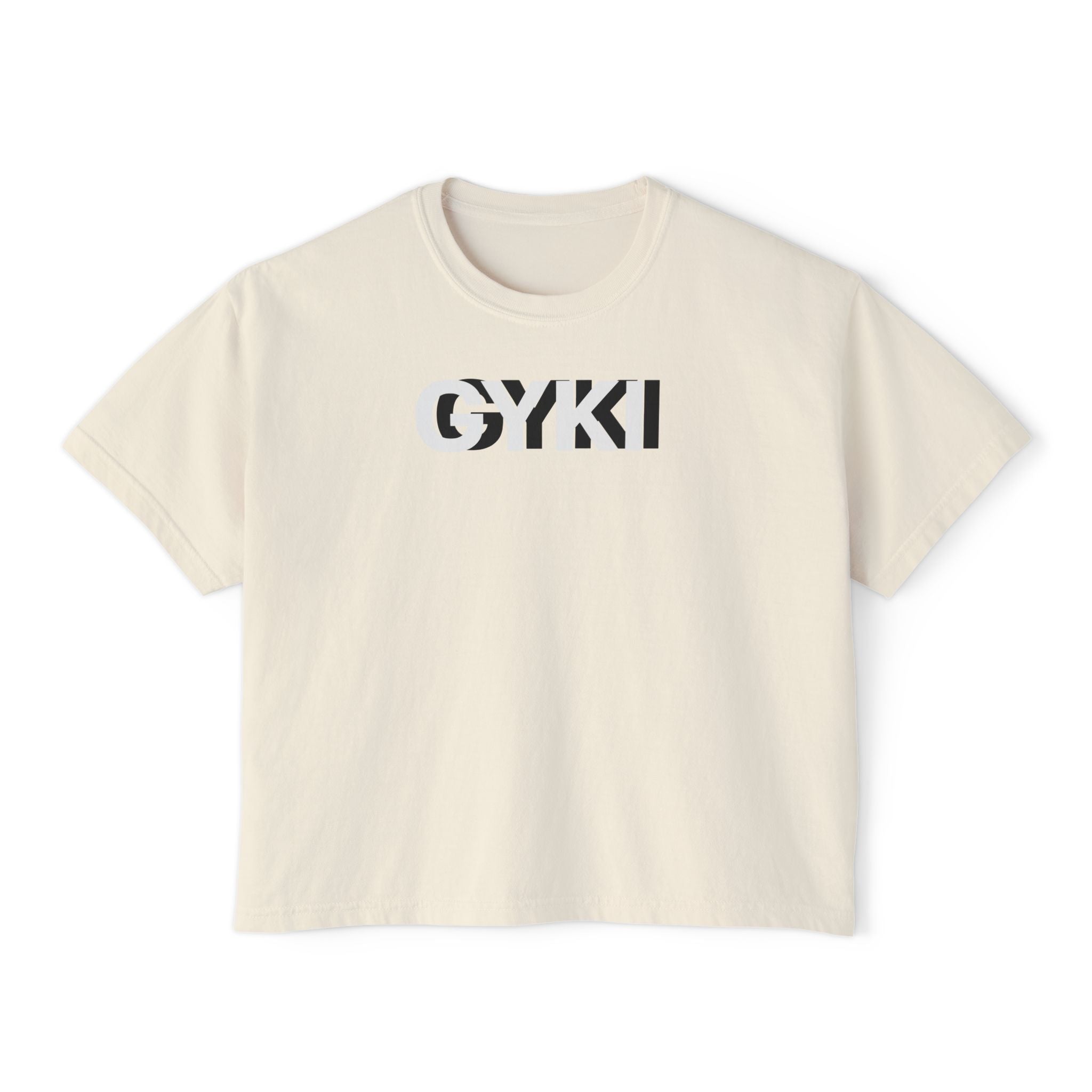 Stylish Women's Boxy Tee with GYKI Design - Trendy Fashion Statement, Casual Wear, Unique Gift