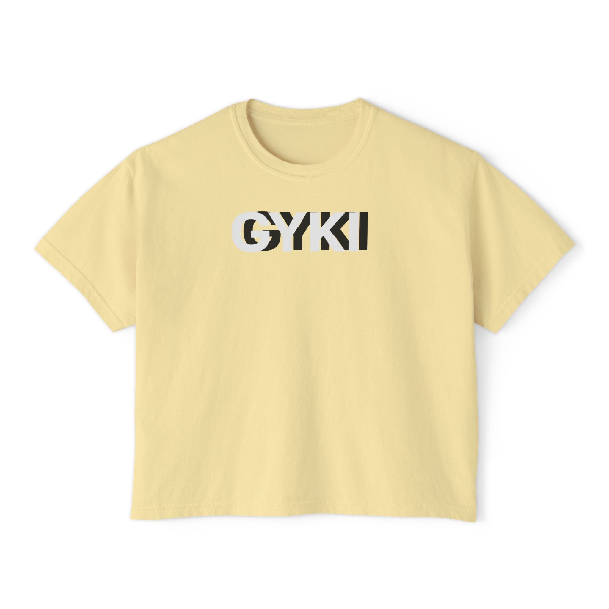 Stylish Women's Boxy Tee with GYKI Design - Trendy Fashion Statement, Casual Wear, Unique Gift