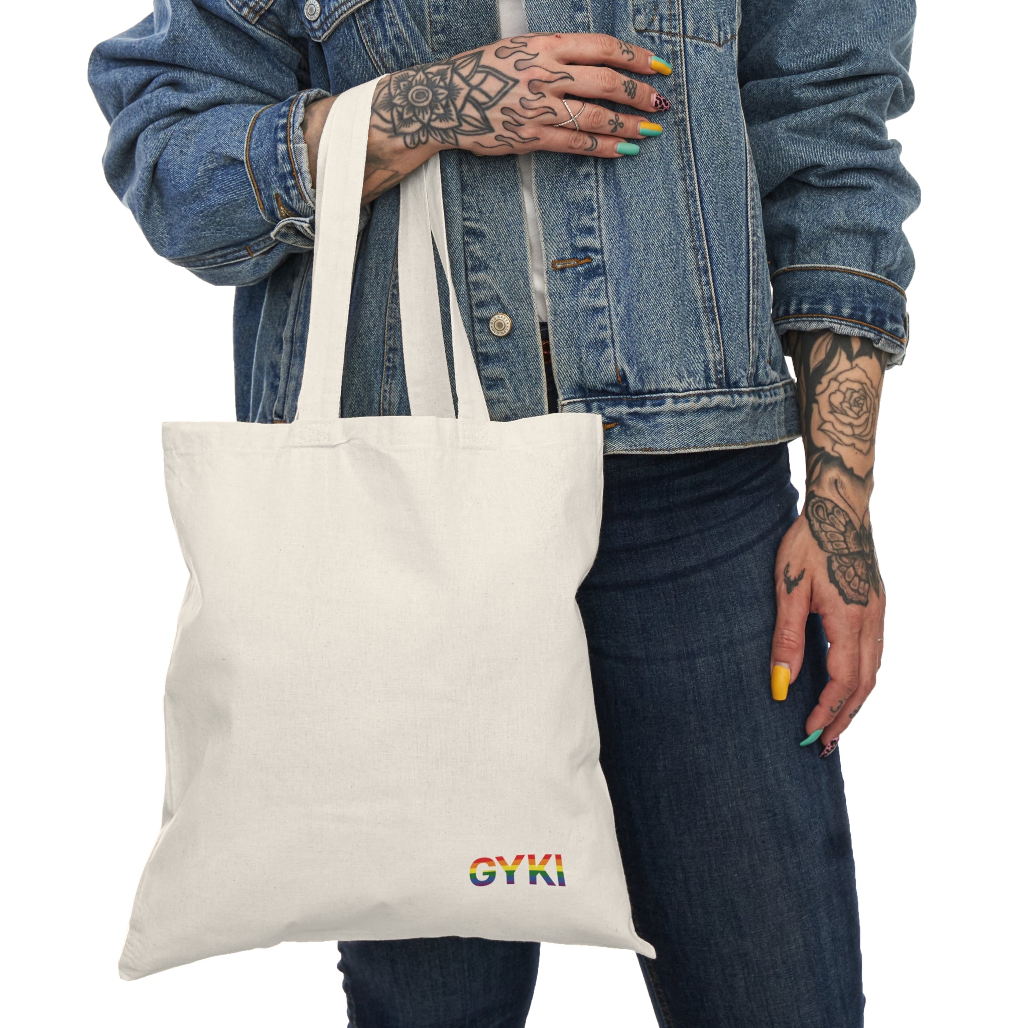 Colorful Natural Tote Bag | Eco-Friendly Shopping Bag, Reusable Grocery Tote, Gift for Her, Beach Bag, Everyday Carry