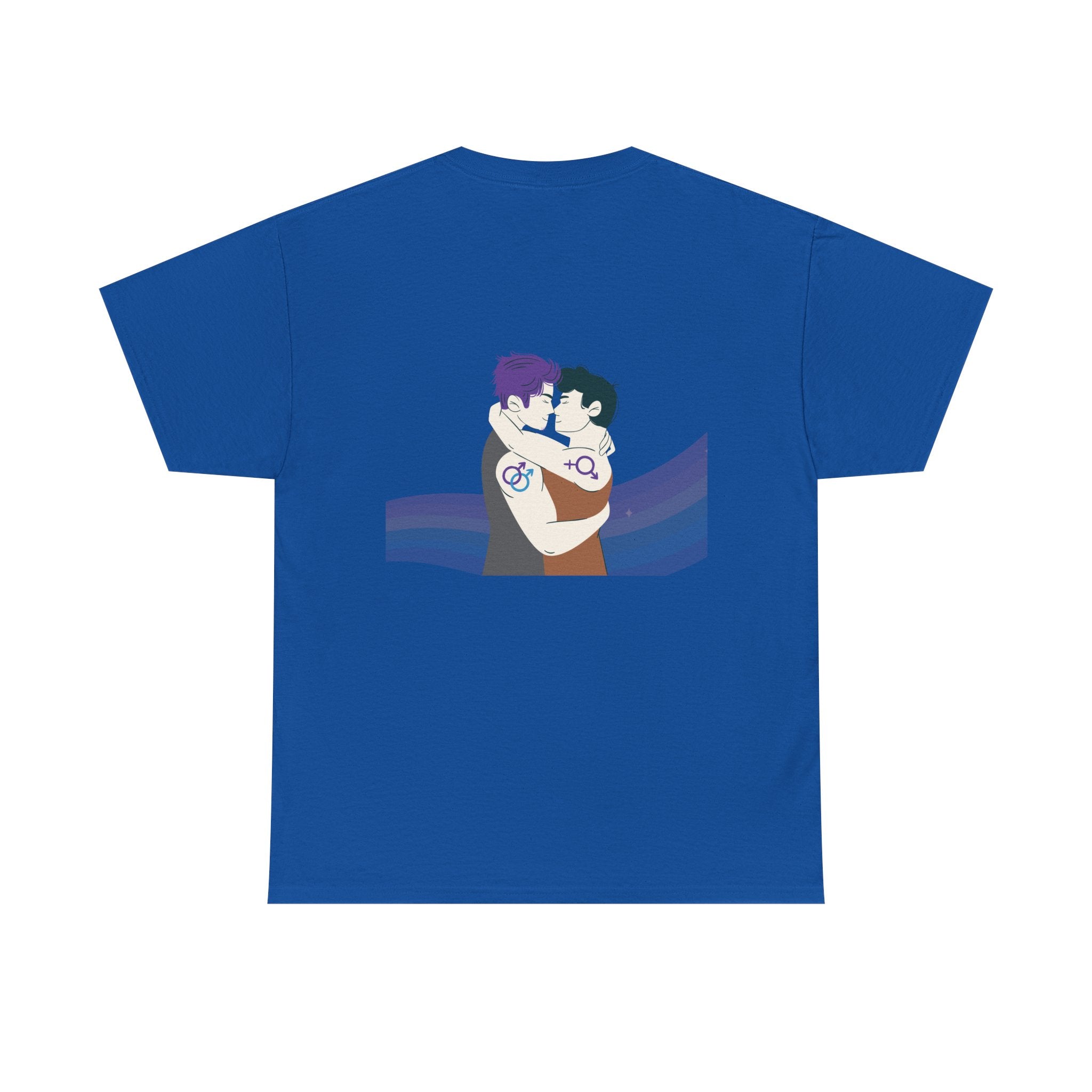 Unisex Heavy Cotton Tee with Love Embrace Design, LGBTQ Pride Shirt, Everyday Casual Wear, Gift for Friends, Inclusive Apparel