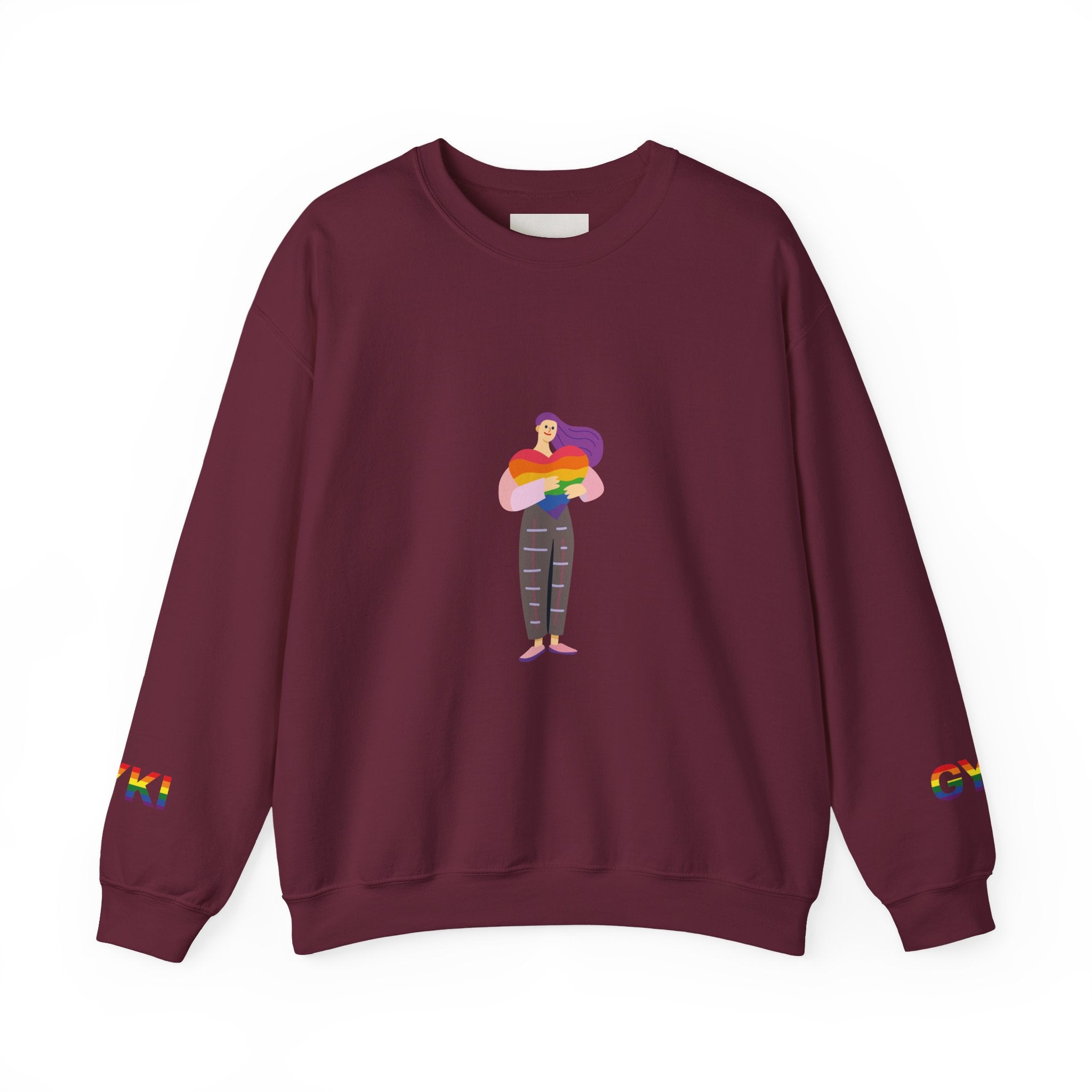 Pride-Themed Unisex Crewneck Sweatshirt, LGBTQ+ Gift, Rainbow Art Sweatshirt, Comfortable Casual Wear, Perfect for Pride Month