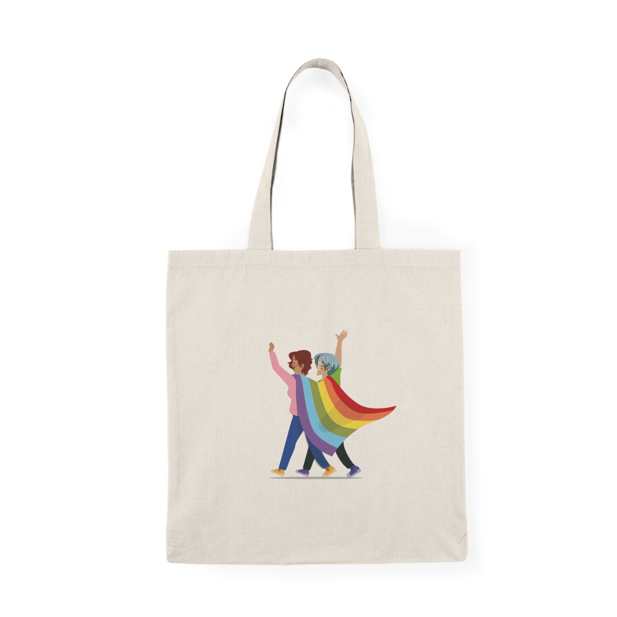 Prideful Natural Tote Bag, Eco-Friendly Carryall, LGBTQ+ Support, Sustainable Gift, Everyday Use, Shopping Bag, Beach Tote
