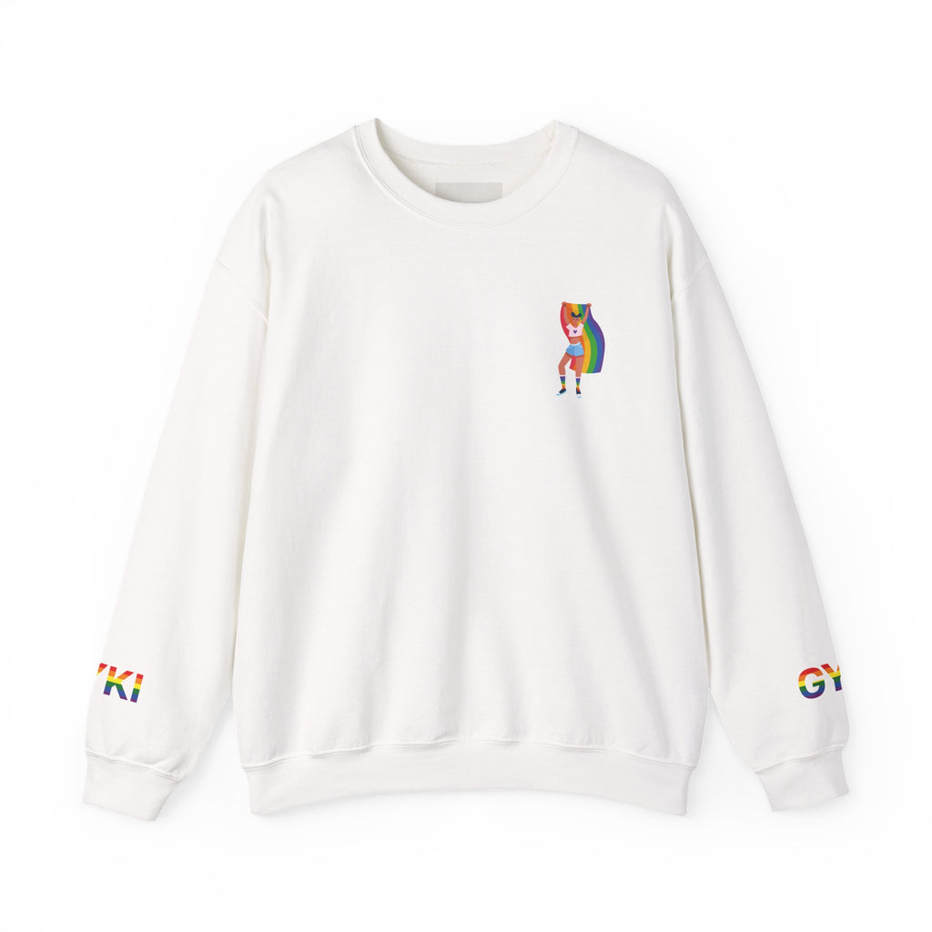 Colorful Rainbow Cat Unisex Crewneck Sweatshirt, Cozy Gift for Cat Lovers, Pride Apparel, Unique Fashion, Everyday Wear