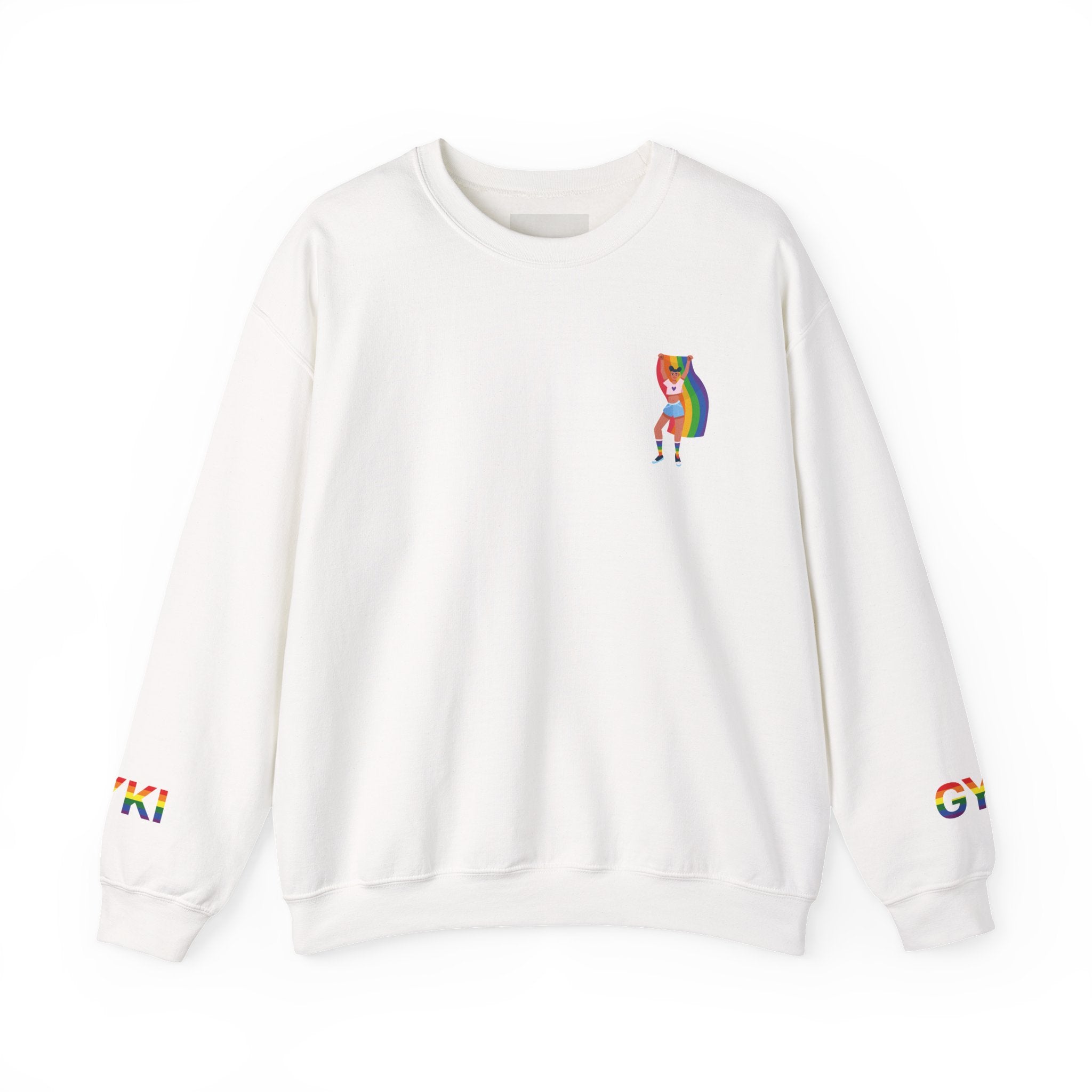 Colorful Rainbow Cat Unisex Crewneck Sweatshirt, Cozy Gift for Cat Lovers, Pride Apparel, Unique Fashion, Everyday Wear
