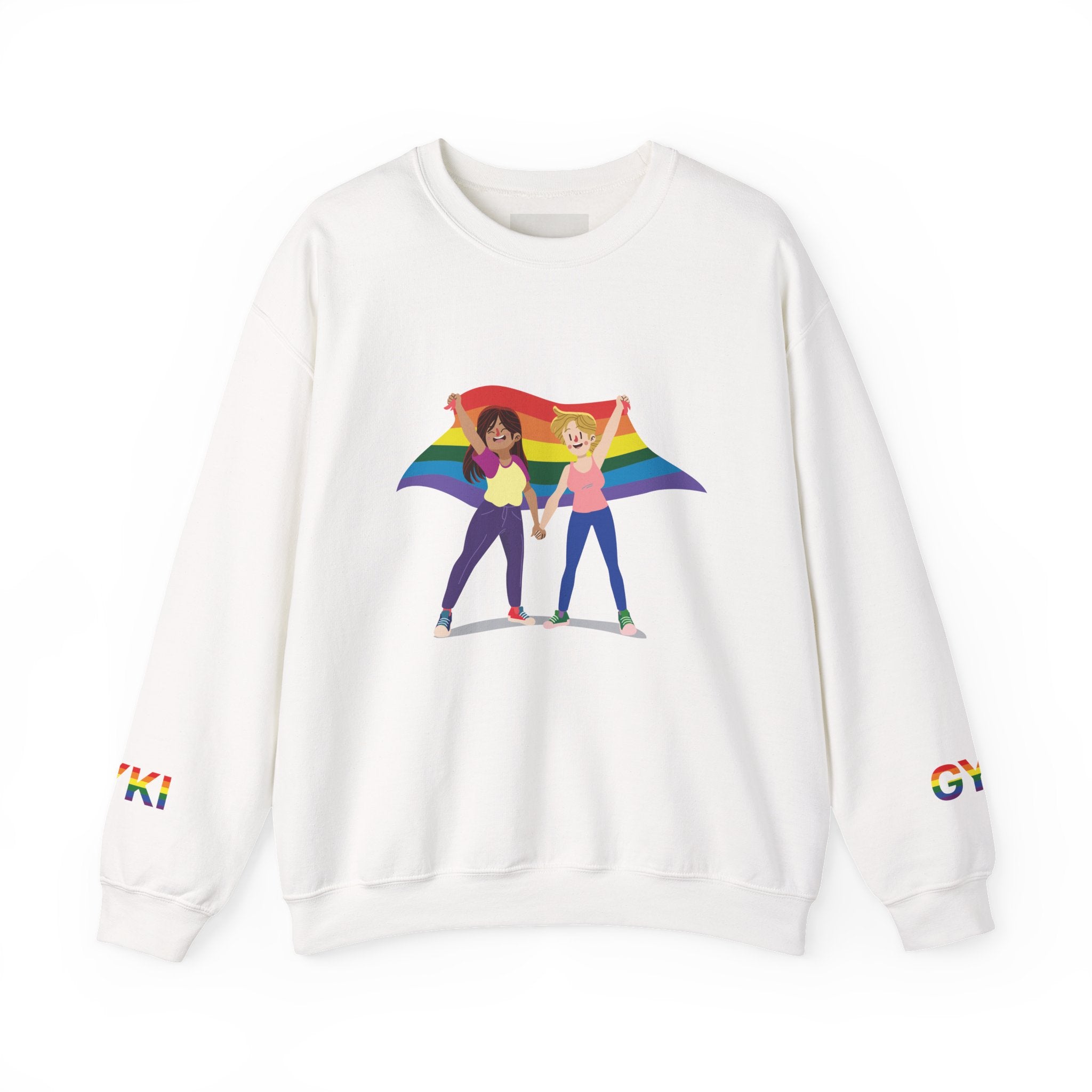 Pride Love Crewneck Sweatshirt, LGBTQ+ Sweatshirt, Unisex Rainbow Sweatshirt, Equality Gift, Gender Equality Apparel