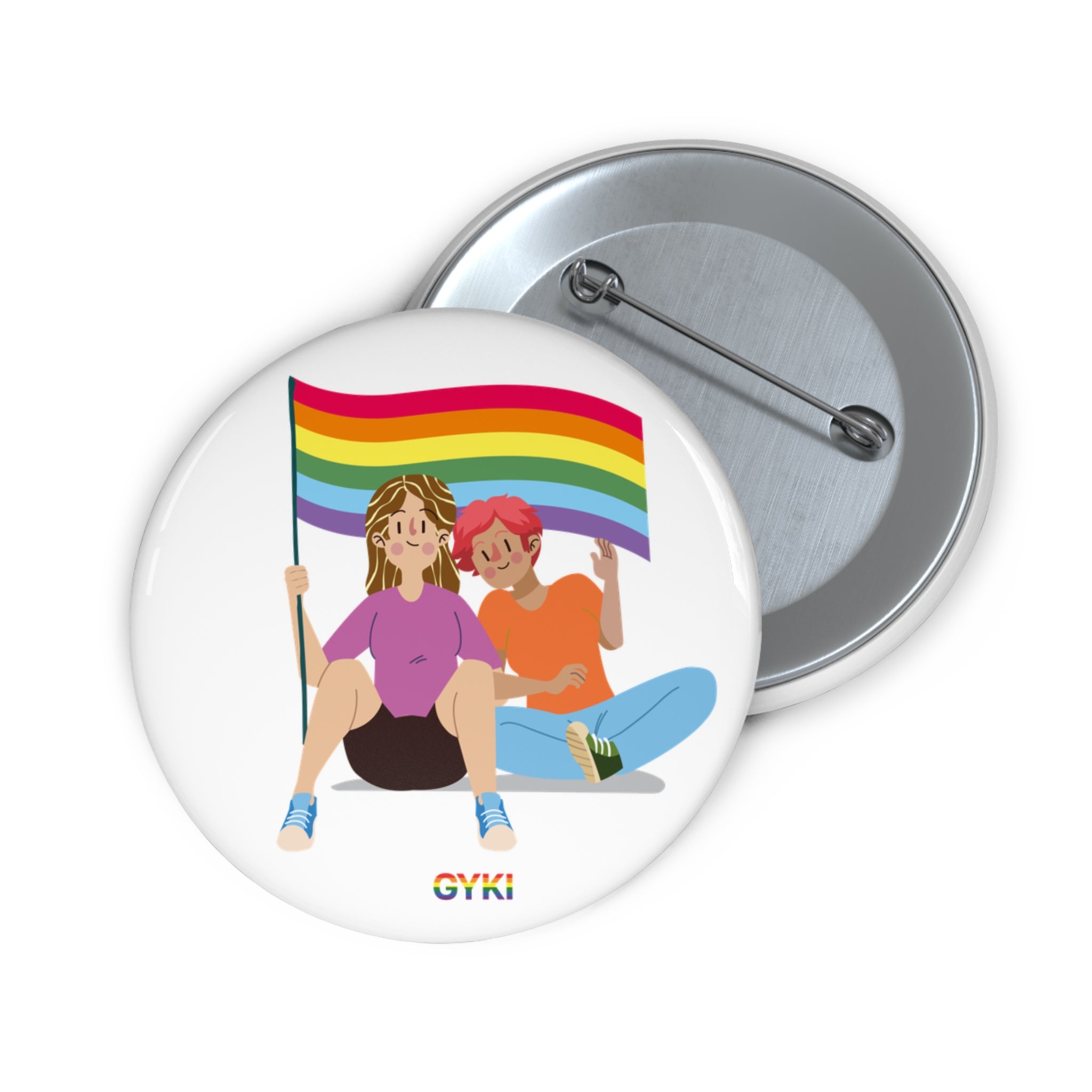 Custom Pin Buttons for LGBTQ+ Pride, Cute Friendship Badge, Supportive Statement Pin, Festive Accessory for Celebrations