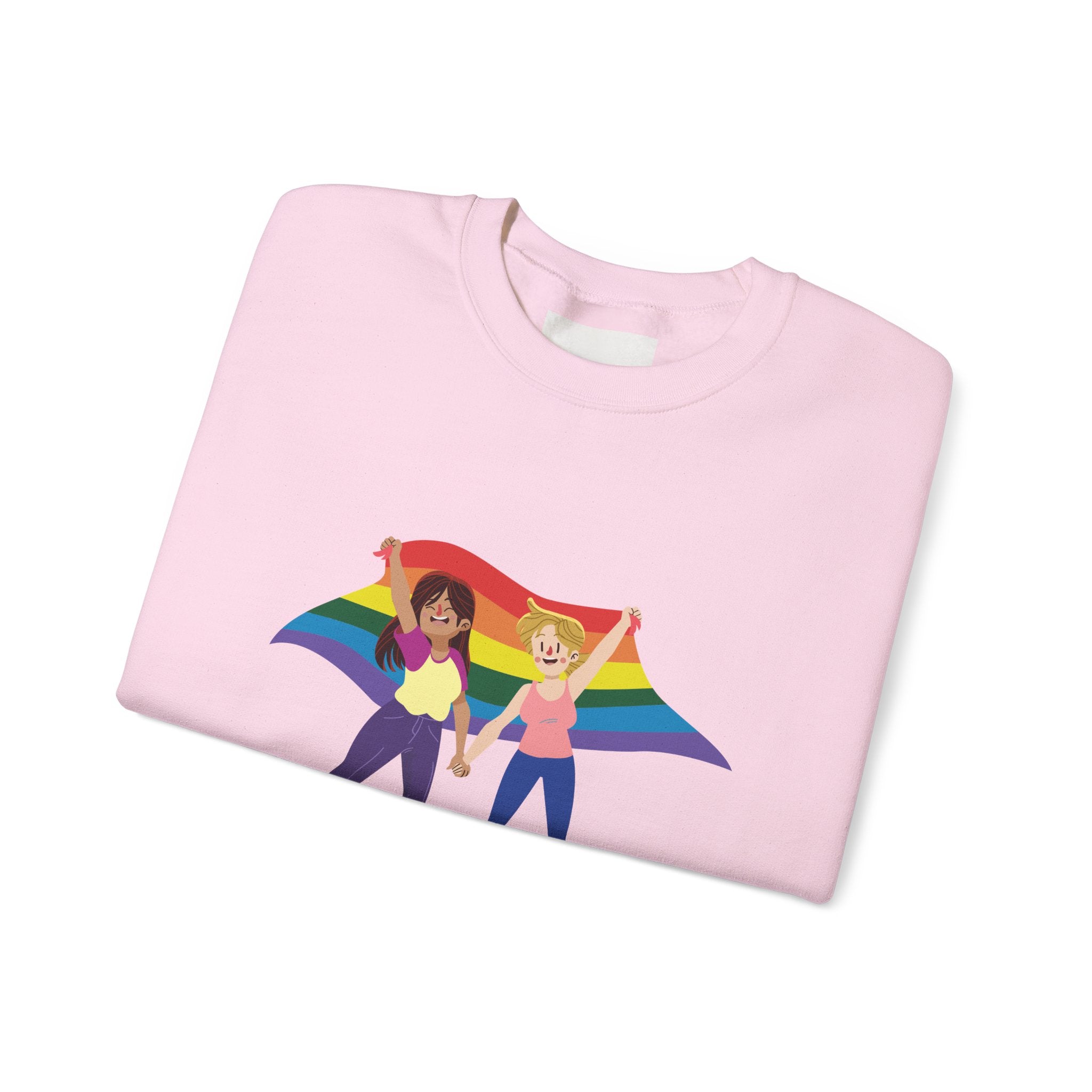 Pride Love Crewneck Sweatshirt, LGBTQ+ Sweatshirt, Unisex Rainbow Sweatshirt, Equality Gift, Gender Equality Apparel
