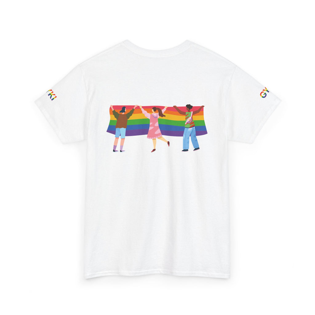 Pride Celebration Tee, Unisex Heavy Cotton Tee, LGBTQ+ Apparel, Rainbow Design Shirt, Equality T-Shirt, Gift for Pride Month