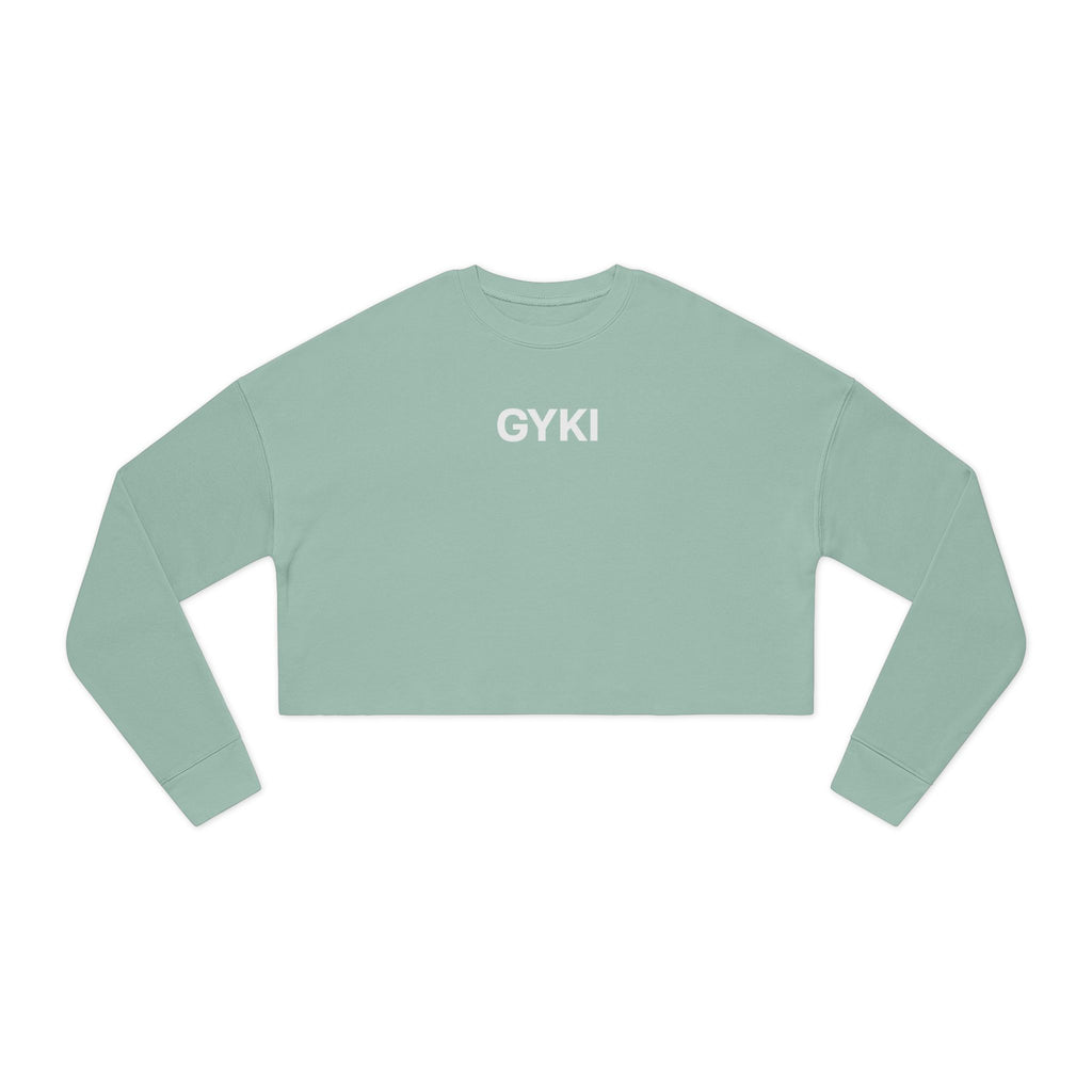Chic Women's Cropped Sweatshirt with 'GYKI' Design - Trendy Casual Wear, Perfect for Gifts, Relaxed Vibe, Fashion Forward