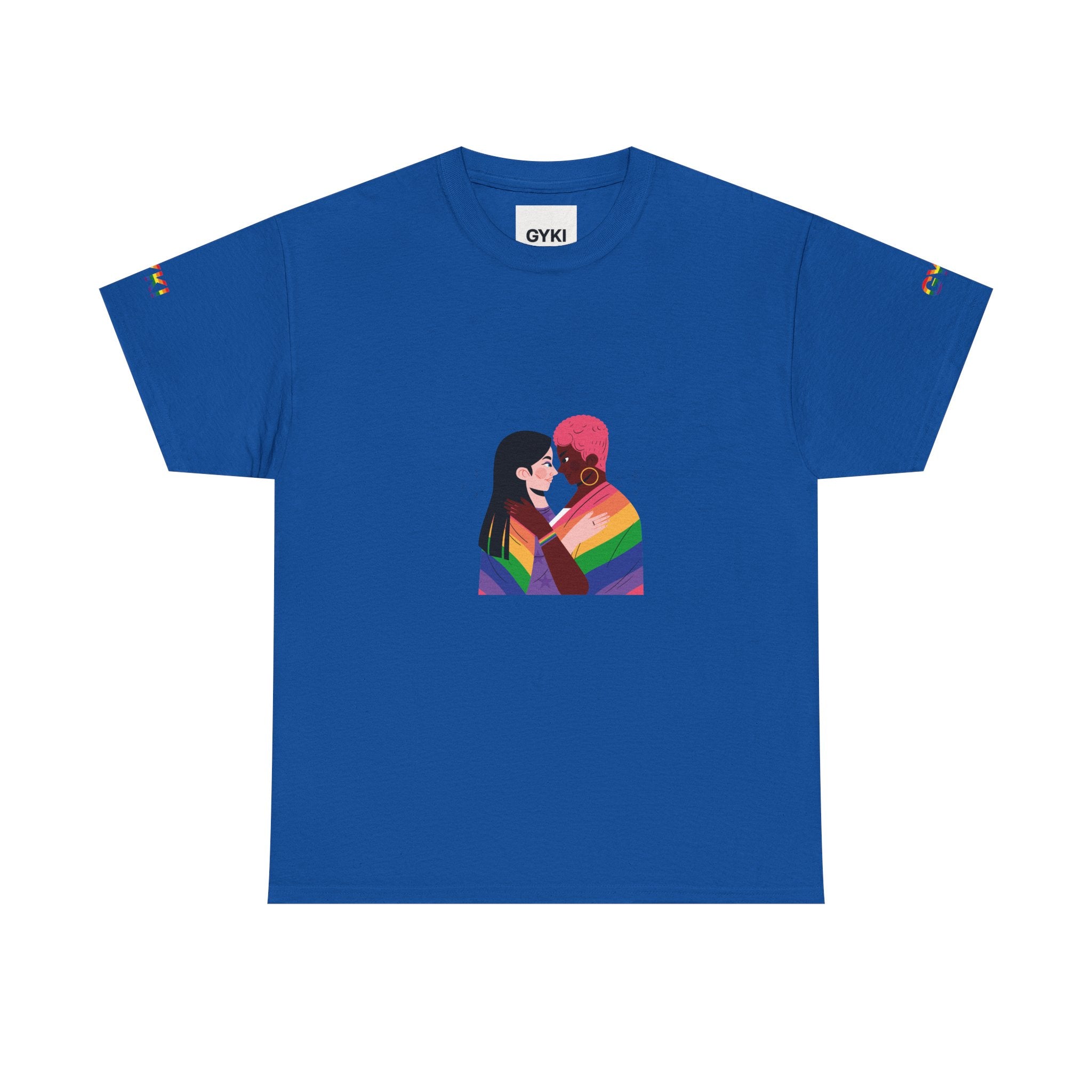 Pride Love Unisex Heavy Cotton Tee, LGBTQ+ Pride Shirt, Rainbow Graphic Tee, Gay Pride Apparel, Couples T-shirt, Inclusive Fashion