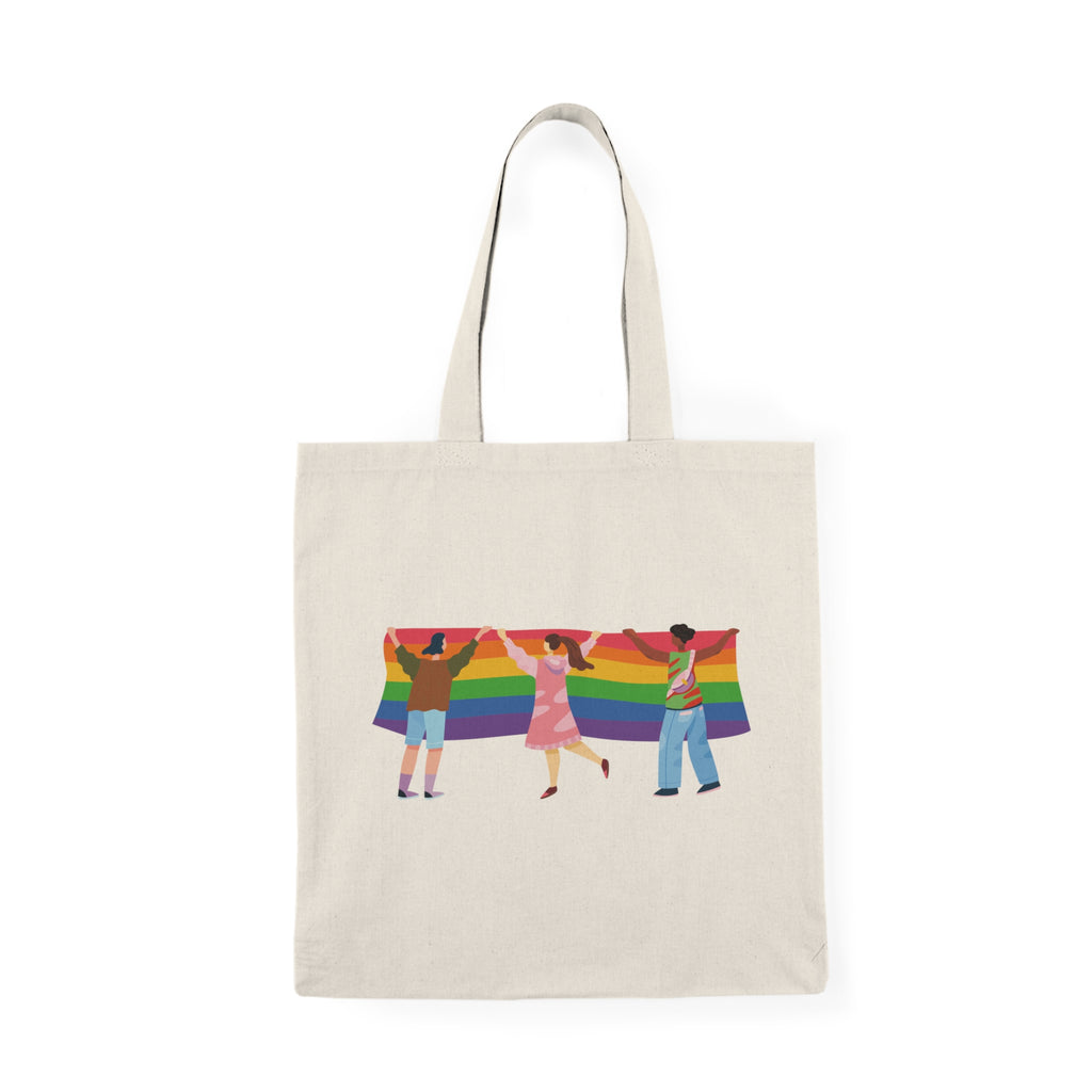 Rainbow Pride Tote Bag for Eco-Friendly Shopping, LGBTQ+ Support, Beach Day Essentials, and Everyday Use