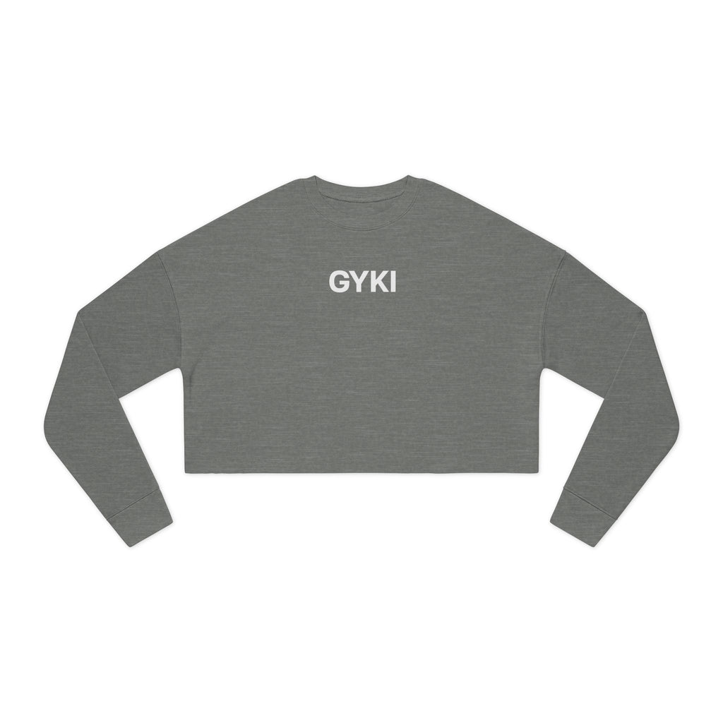 Chic Women's Cropped Sweatshirt with 'GYKI' Design - Trendy Casual Wear, Perfect for Gifts, Relaxed Vibe, Fashion Forward