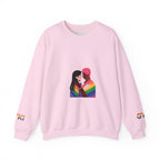 LGBTQ+ Love Unisex Crewneck Sweatshirt, Rainbow Sweatshirt, Pride Apparel, Gender Equality, Cozy LGBTQ Gift, Gender Expression Fashion