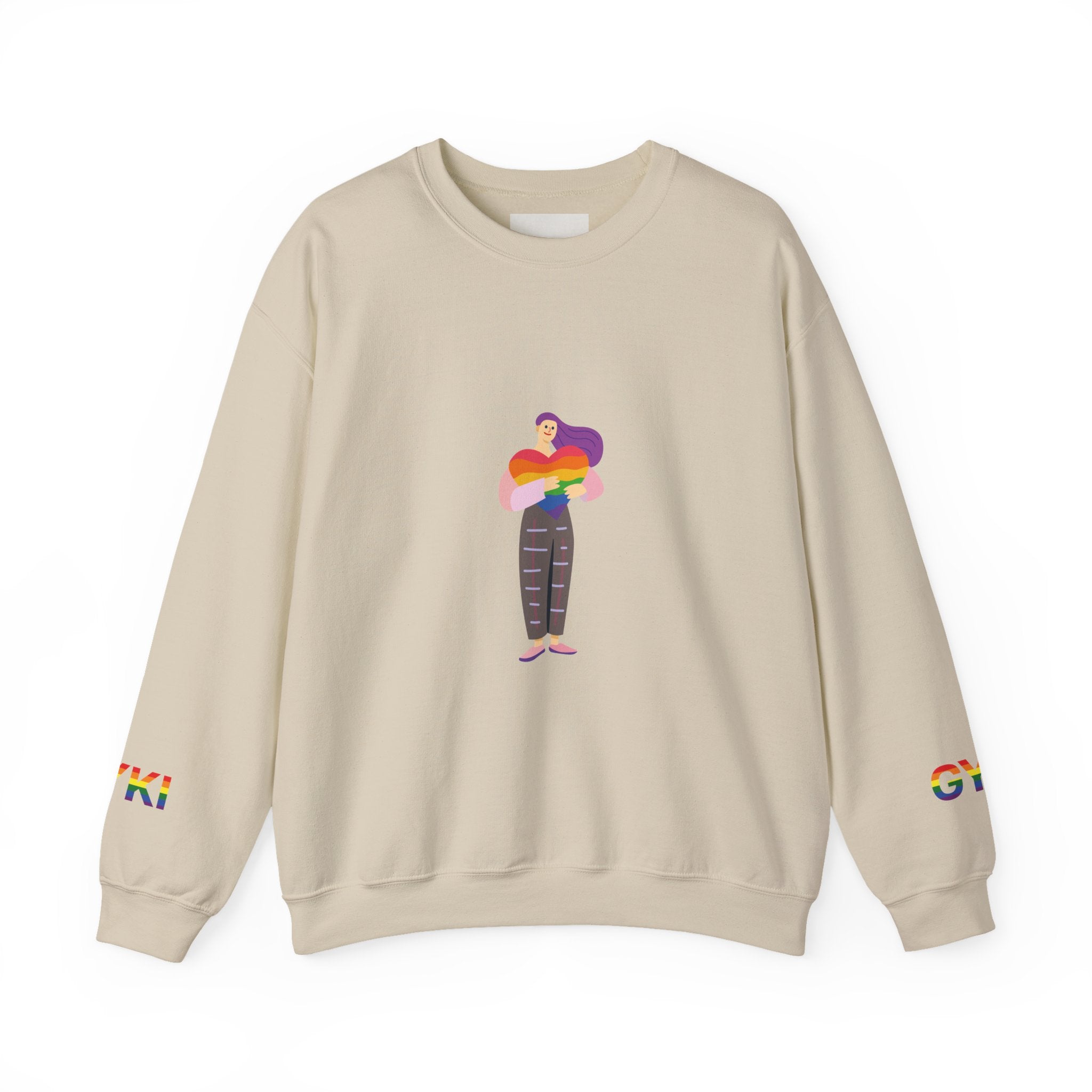 Pride-Themed Unisex Crewneck Sweatshirt, LGBTQ+ Gift, Rainbow Art Sweatshirt, Comfortable Casual Wear, Perfect for Pride Month