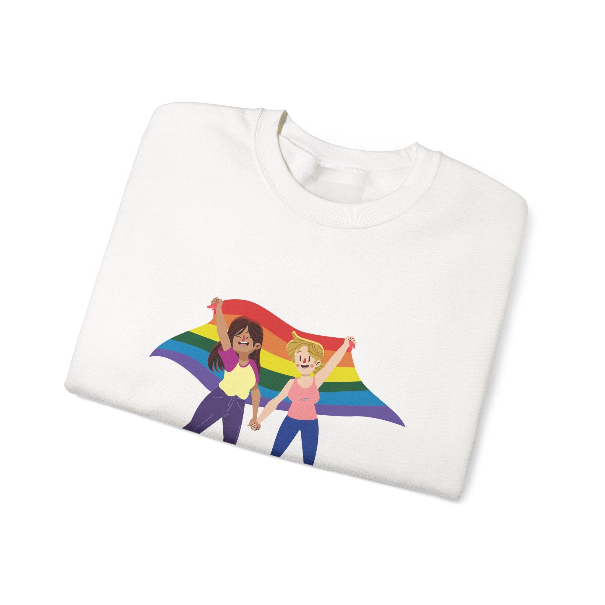 Pride Love Crewneck Sweatshirt, LGBTQ+ Sweatshirt, Unisex Rainbow Sweatshirt, Equality Gift, Gender Equality Apparel