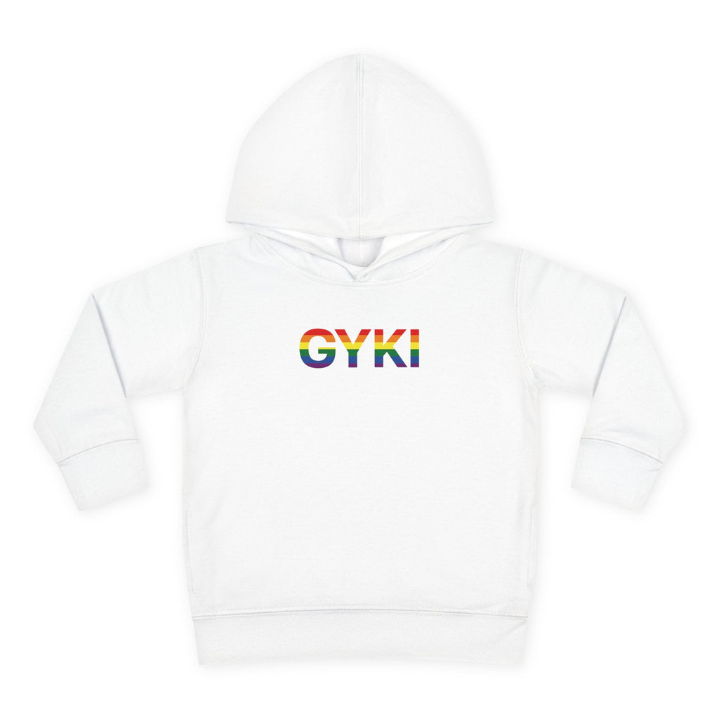 Rainbow Pride Toddler Fleece Hoodie - Cute Cozy Apparel for Kids, LGBTQ+ Support, Gift for Birthdays, Celebrations, and Playdates