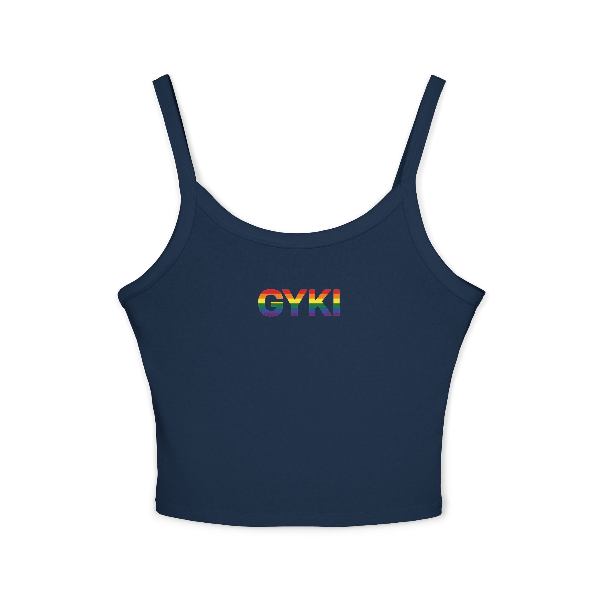 Women’s Rainbow Graphic Spaghetti Strap Tank Top, Casual Summer Top, Pride Apparel, LGBTQ+ Celebration Wear, Festival Fashion