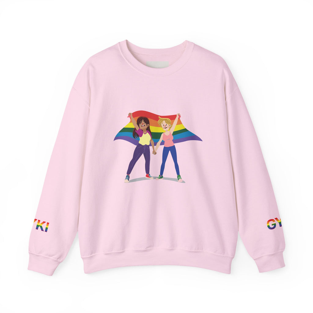 Pride Love Crewneck Sweatshirt, LGBTQ+ Sweatshirt, Unisex Rainbow Sweatshirt, Equality Gift, Gender Equality Apparel