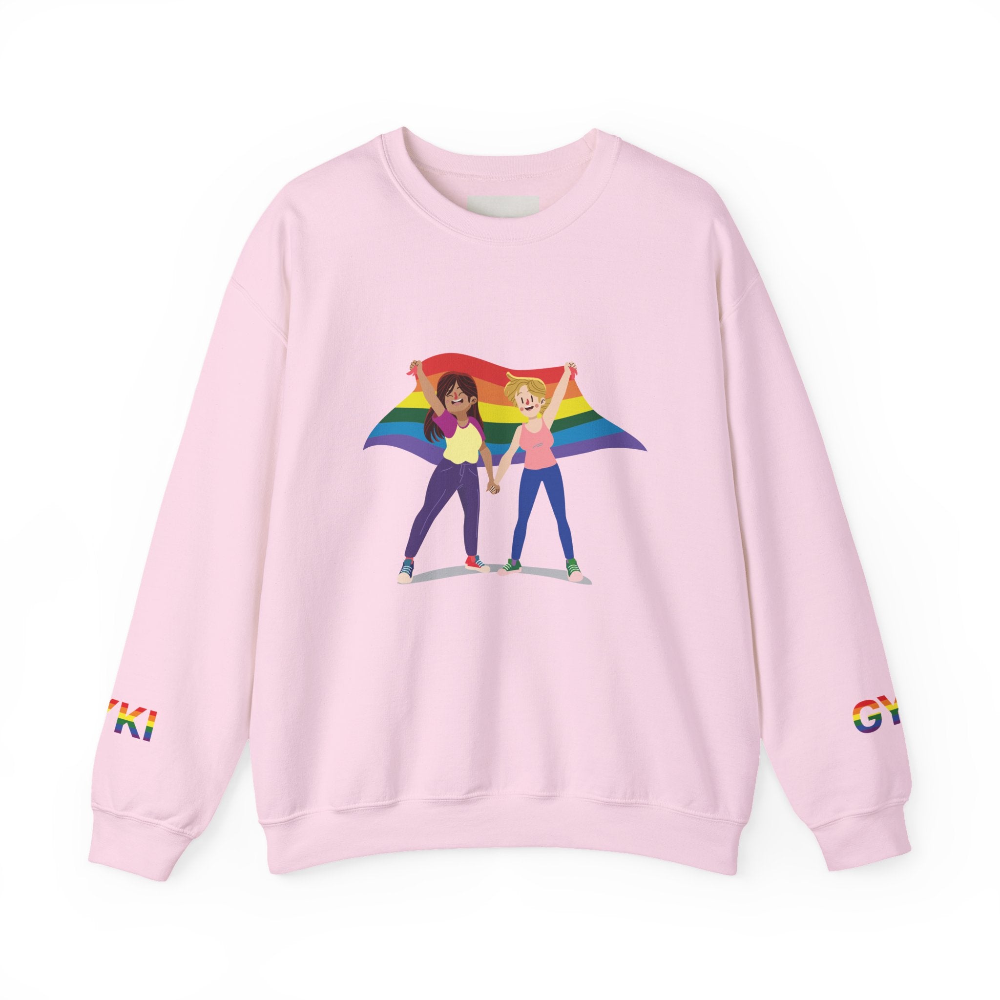 Pride Love Crewneck Sweatshirt, LGBTQ+ Sweatshirt, Unisex Rainbow Sweatshirt, Equality Gift, Gender Equality Apparel