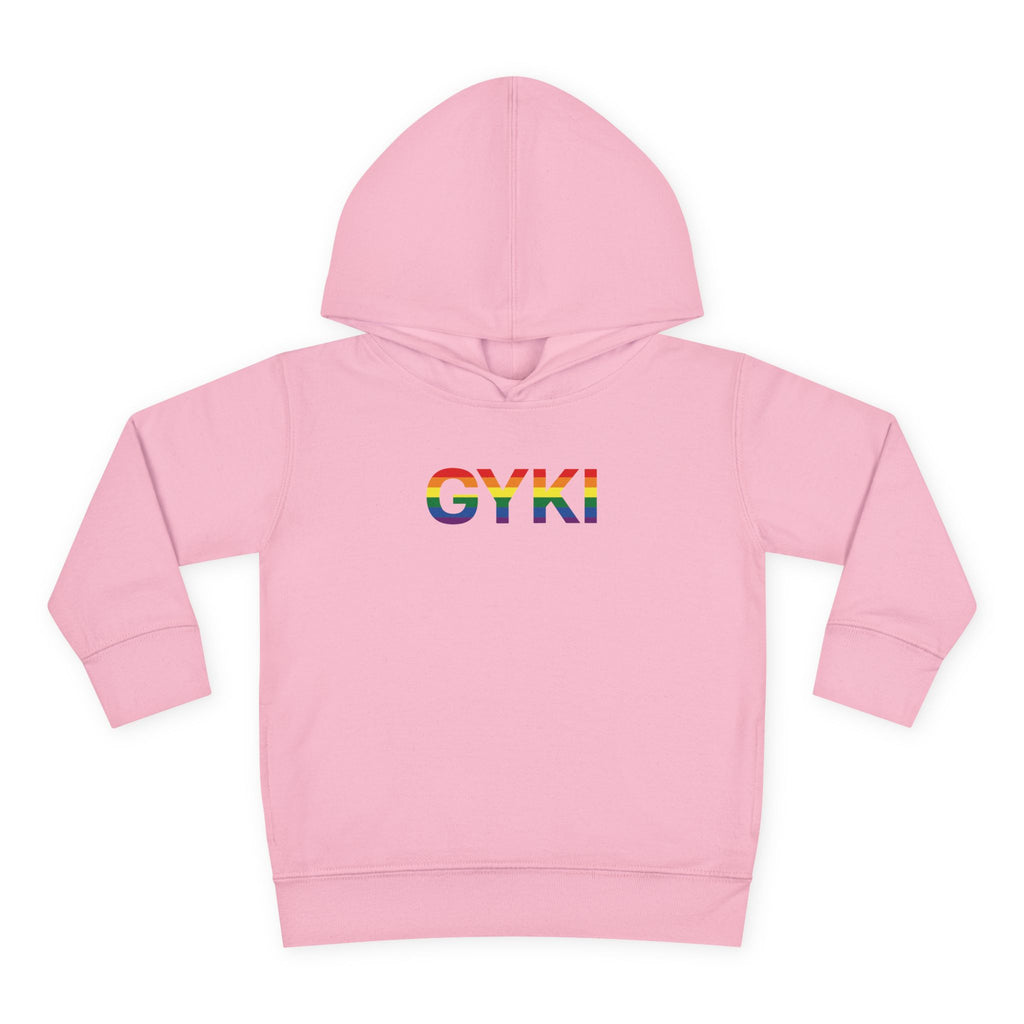 Rainbow Pride Toddler Fleece Hoodie - Cute Cozy Apparel for Kids, LGBTQ+ Support, Gift for Birthdays, Celebrations, and Playdates