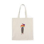 Colorful Natural Tote Bag | Eco-Friendly Shopping Bag, Reusable Grocery Tote, Gift for Her, Beach Bag, Everyday Carry