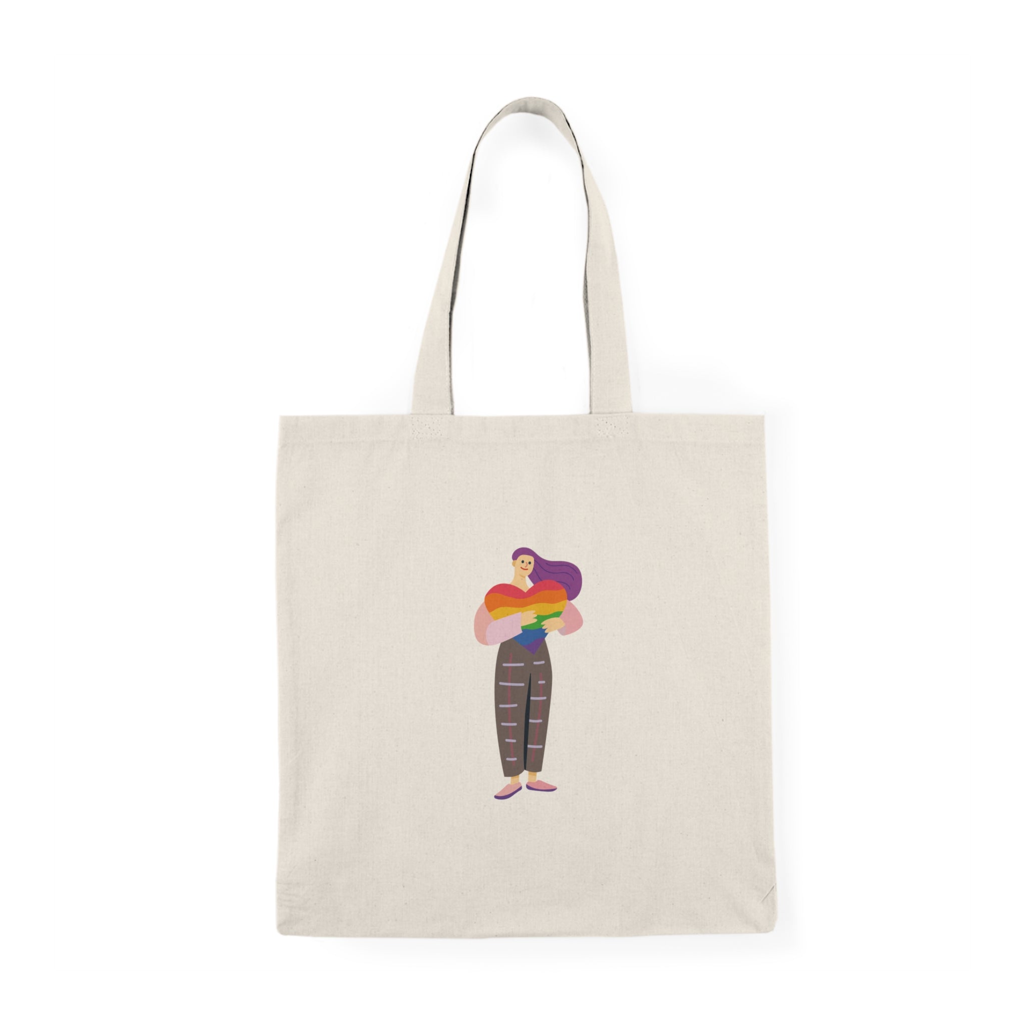 Colorful Natural Tote Bag | Eco-Friendly Shopping Bag, Reusable Grocery Tote, Gift for Her, Beach Bag, Everyday Carry