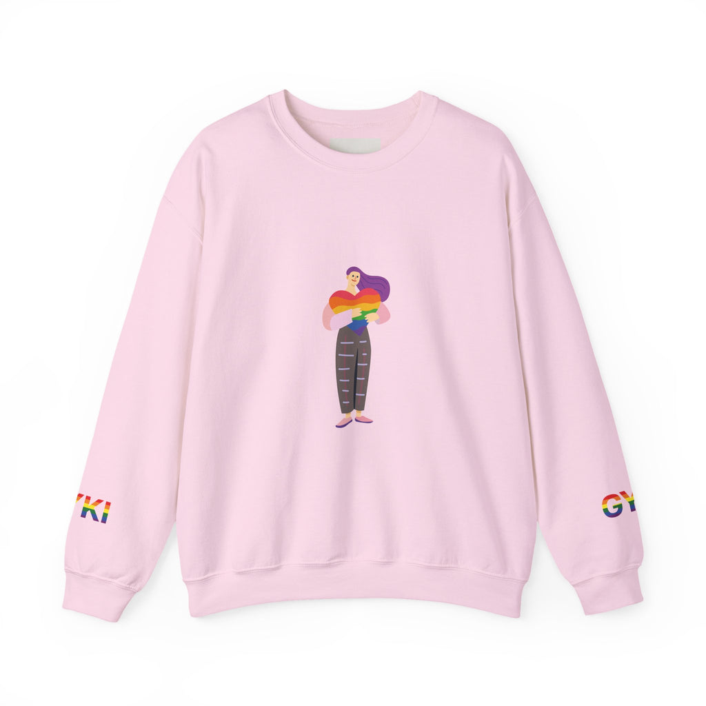 Pride-Themed Unisex Crewneck Sweatshirt, LGBTQ+ Gift, Rainbow Art Sweatshirt, Comfortable Casual Wear, Perfect for Pride Month