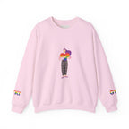Pride-Themed Unisex Crewneck Sweatshirt, LGBTQ+ Gift, Rainbow Art Sweatshirt, Comfortable Casual Wear, Perfect for Pride Month