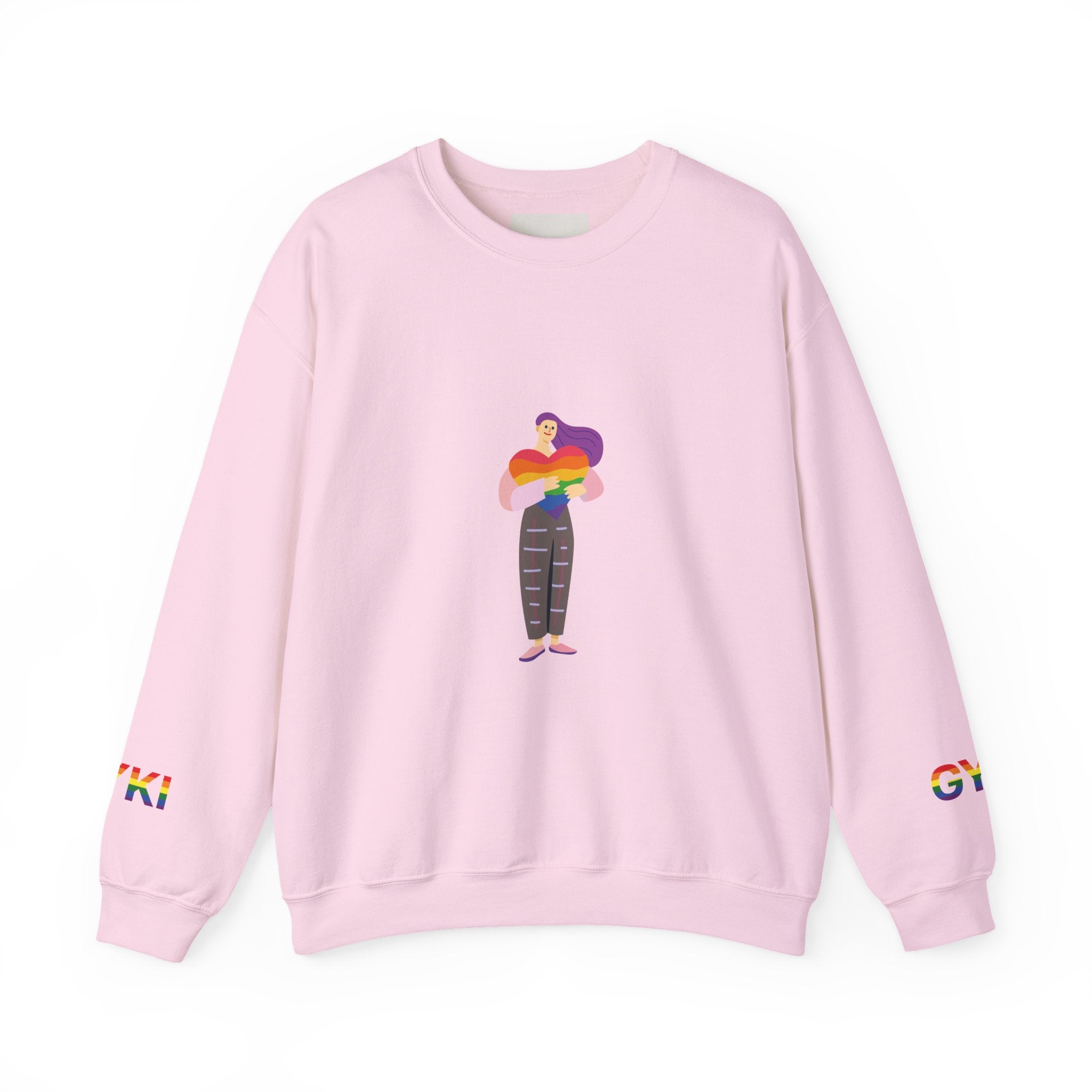Pride-Themed Unisex Crewneck Sweatshirt, LGBTQ+ Gift, Rainbow Art Sweatshirt, Comfortable Casual Wear, Perfect for Pride Month