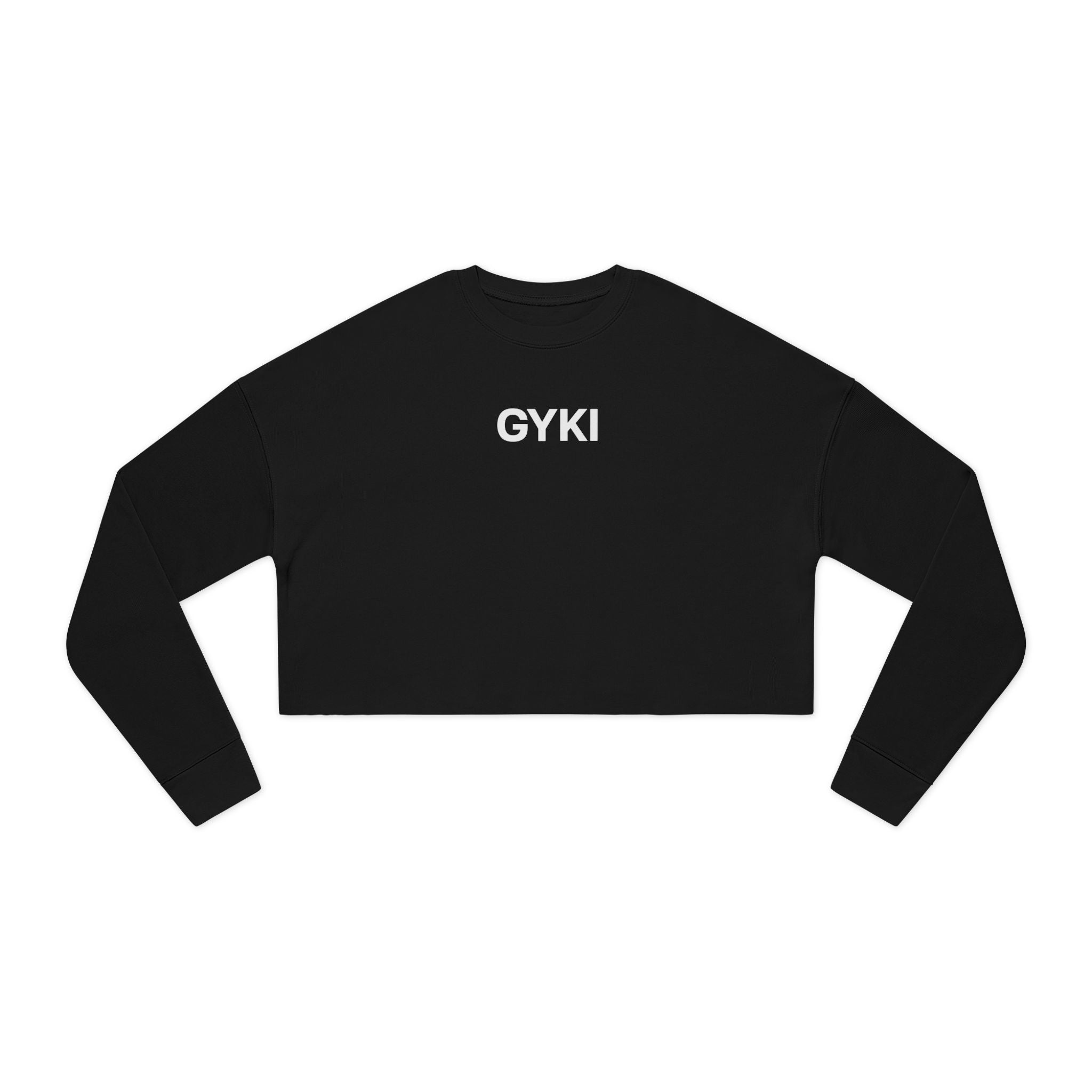 Chic Women's Cropped Sweatshirt with 'GYKI' Design - Trendy Casual Wear, Perfect for Gifts, Relaxed Vibe, Fashion Forward