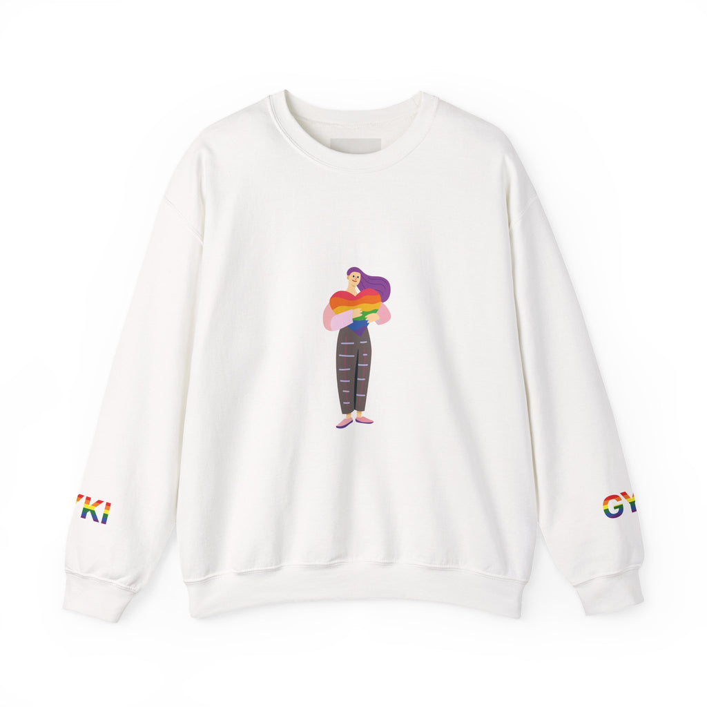 Pride-Themed Unisex Crewneck Sweatshirt, LGBTQ+ Gift, Rainbow Art Sweatshirt, Comfortable Casual Wear, Perfect for Pride Month